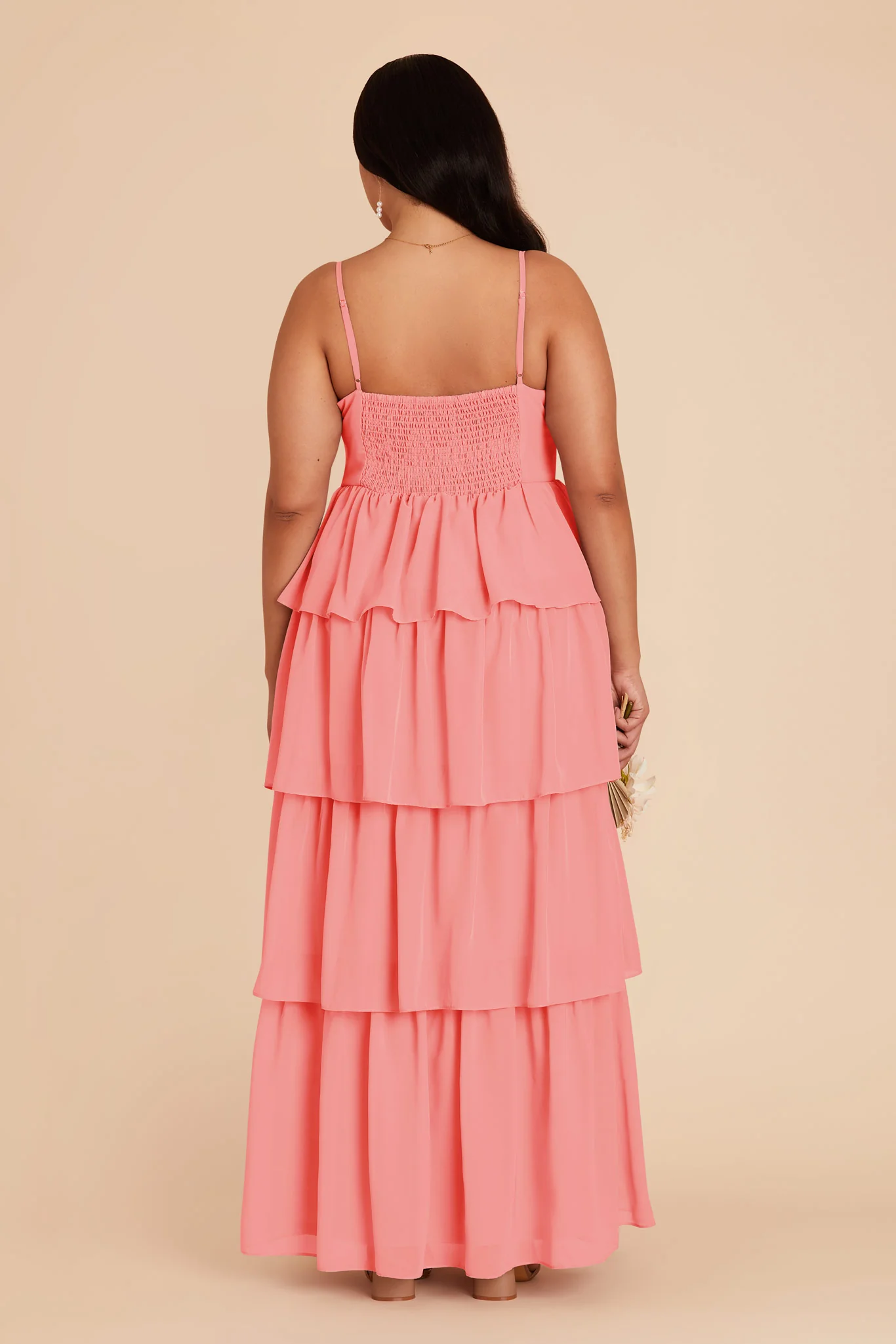Lola Chiffon Dress - Coral Pink - Image 7