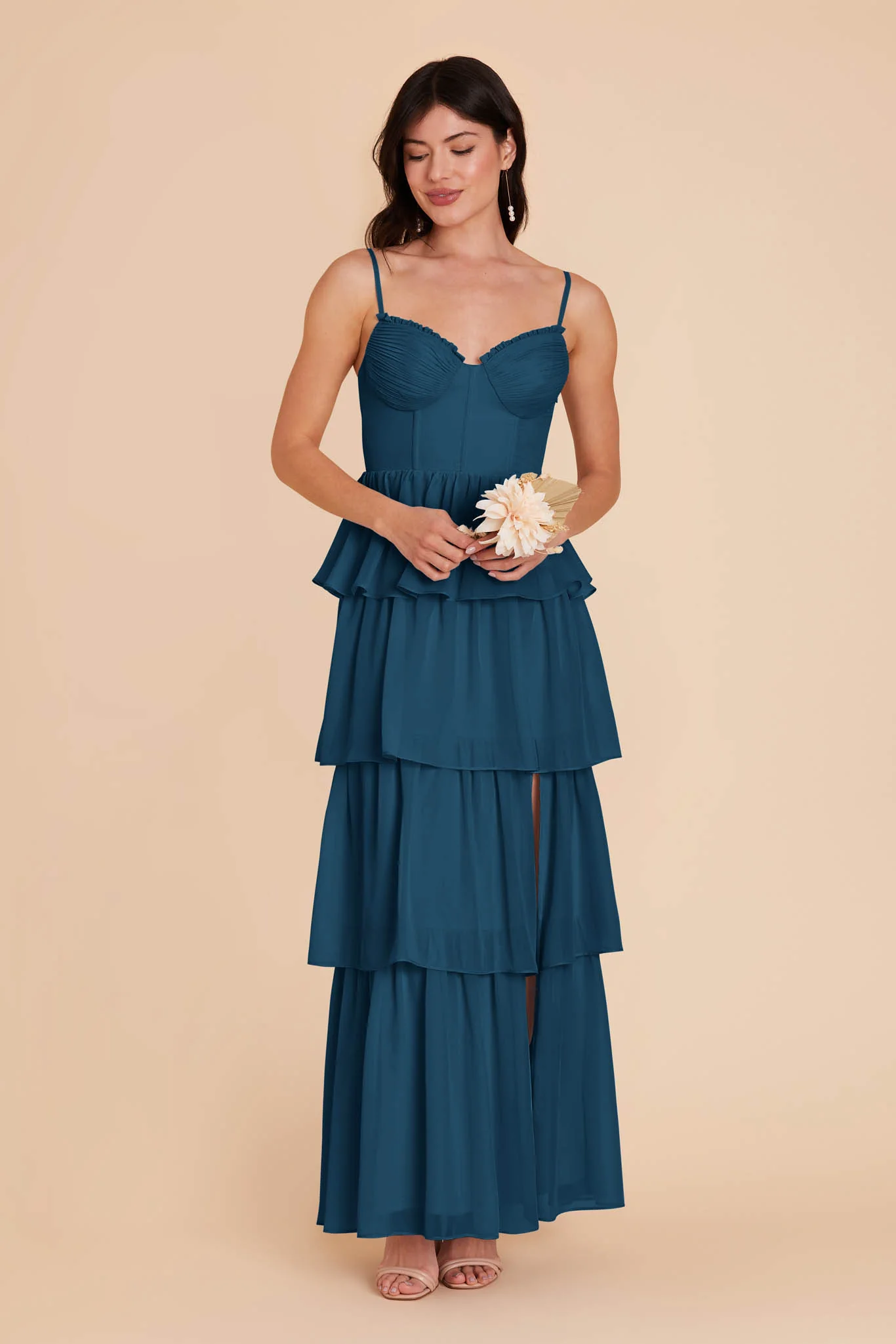 Lola Chiffon Dress - Dark Teal - Image 4