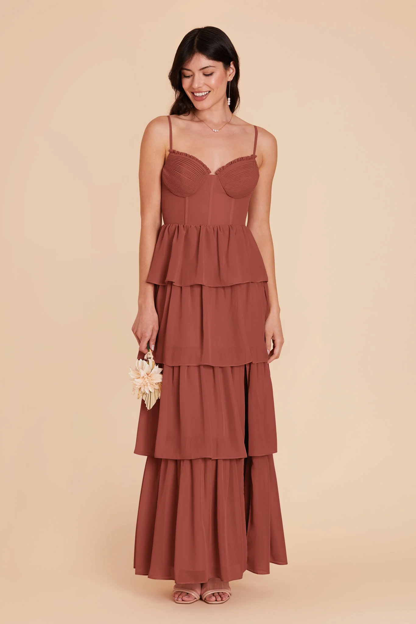 Lola Chiffon Dress - Desert Rose - Image 4