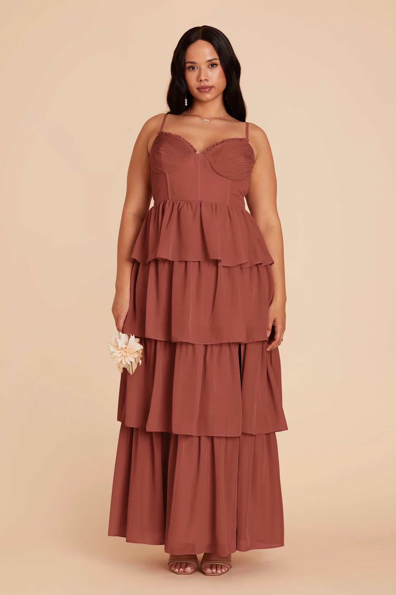 Lola Chiffon Dress - Desert Rose - Image 9