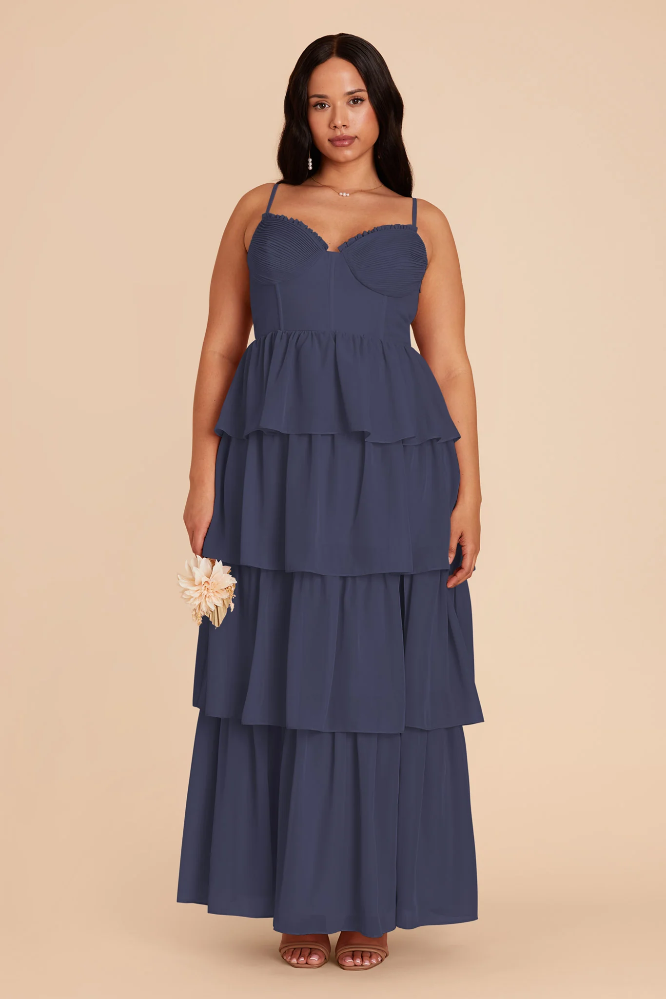 Lola Chiffon Dress - Dusk Blue - Image 2
