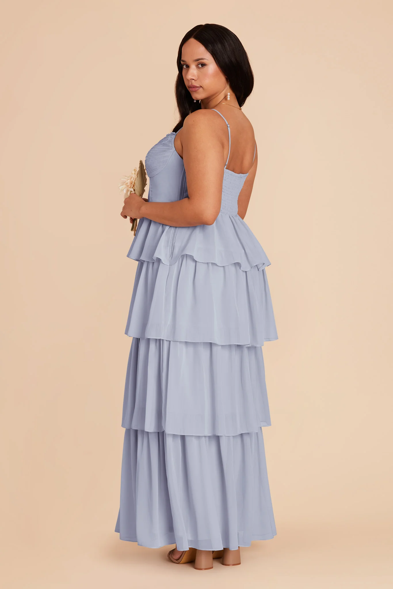Lola Chiffon Dress - Dusty Blue - Image 8