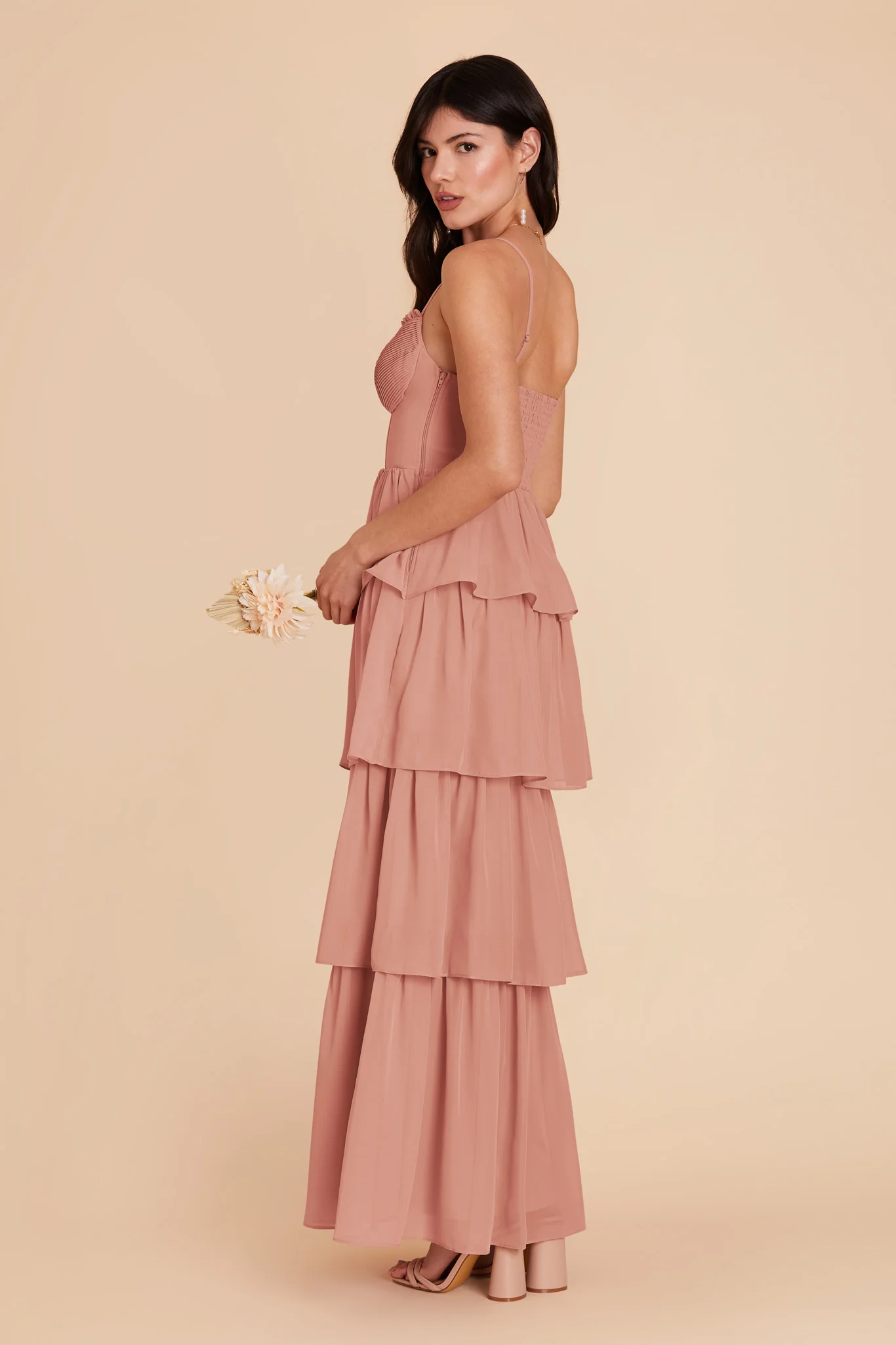 Lola Chiffon Dress - Dusty Rose - Image 6