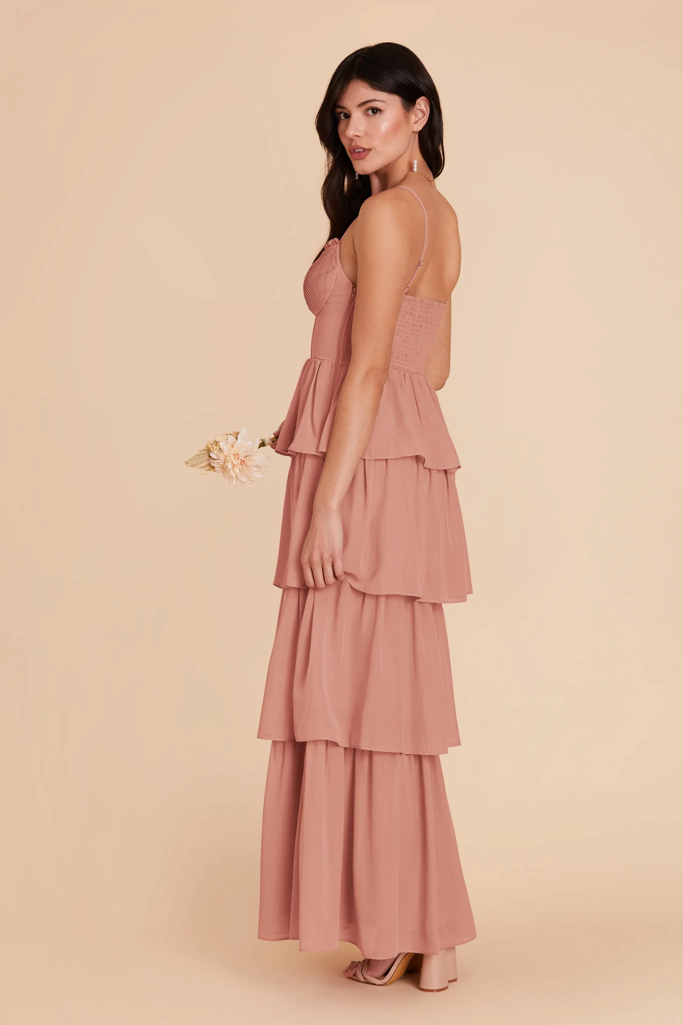 Lola Chiffon Dress - Dusty Rose - Image 7