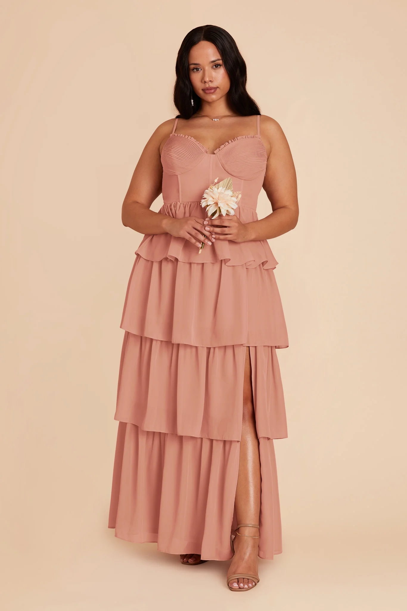 Lola Chiffon Dress - Dusty Rose - Image 9