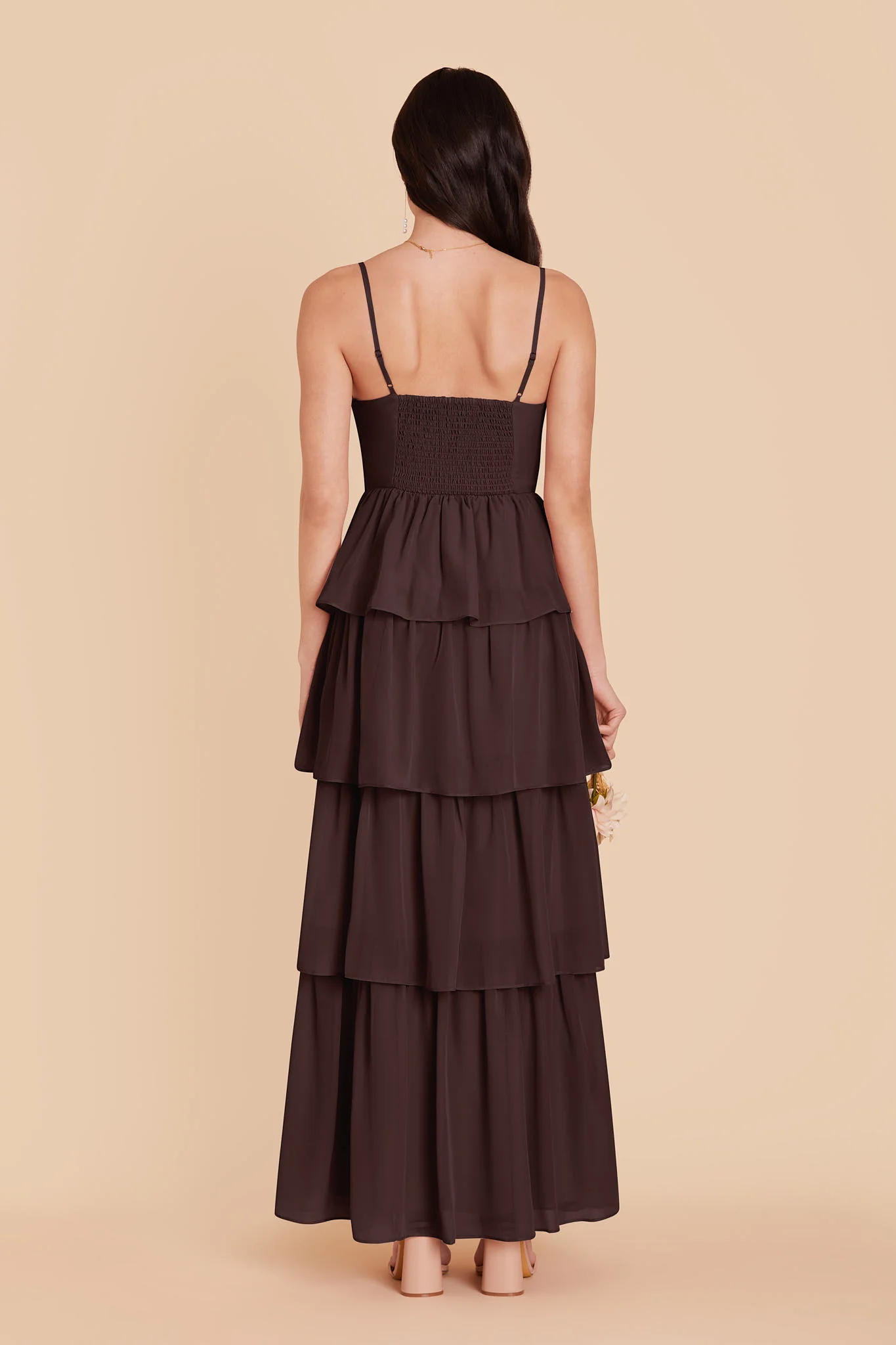 Lola Chiffon Dress - Espresso - Image 5