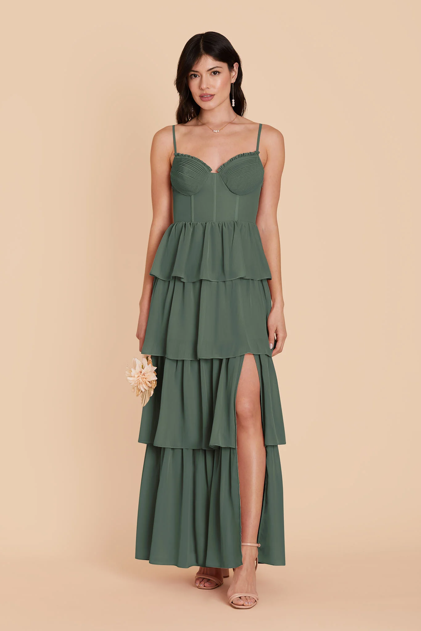 Lola Chiffon Dress - Eucalyptus