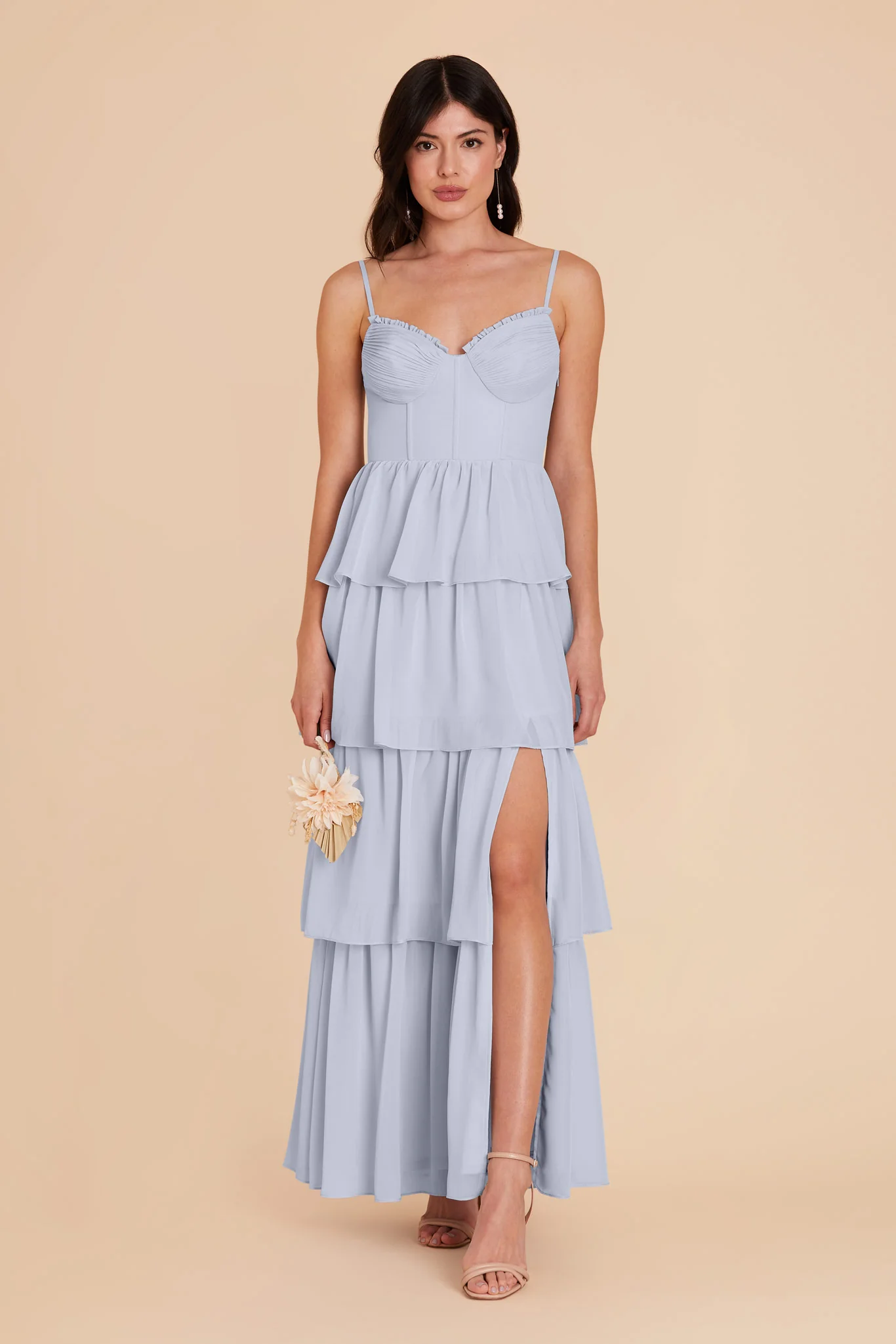 Lola Chiffon Dress - Ice Blue