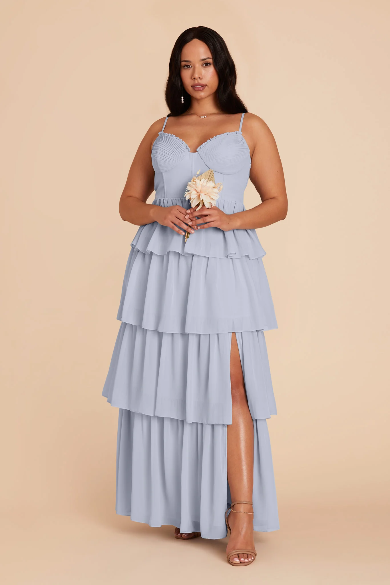 Lola Chiffon Dress - Ice Blue - Image 2