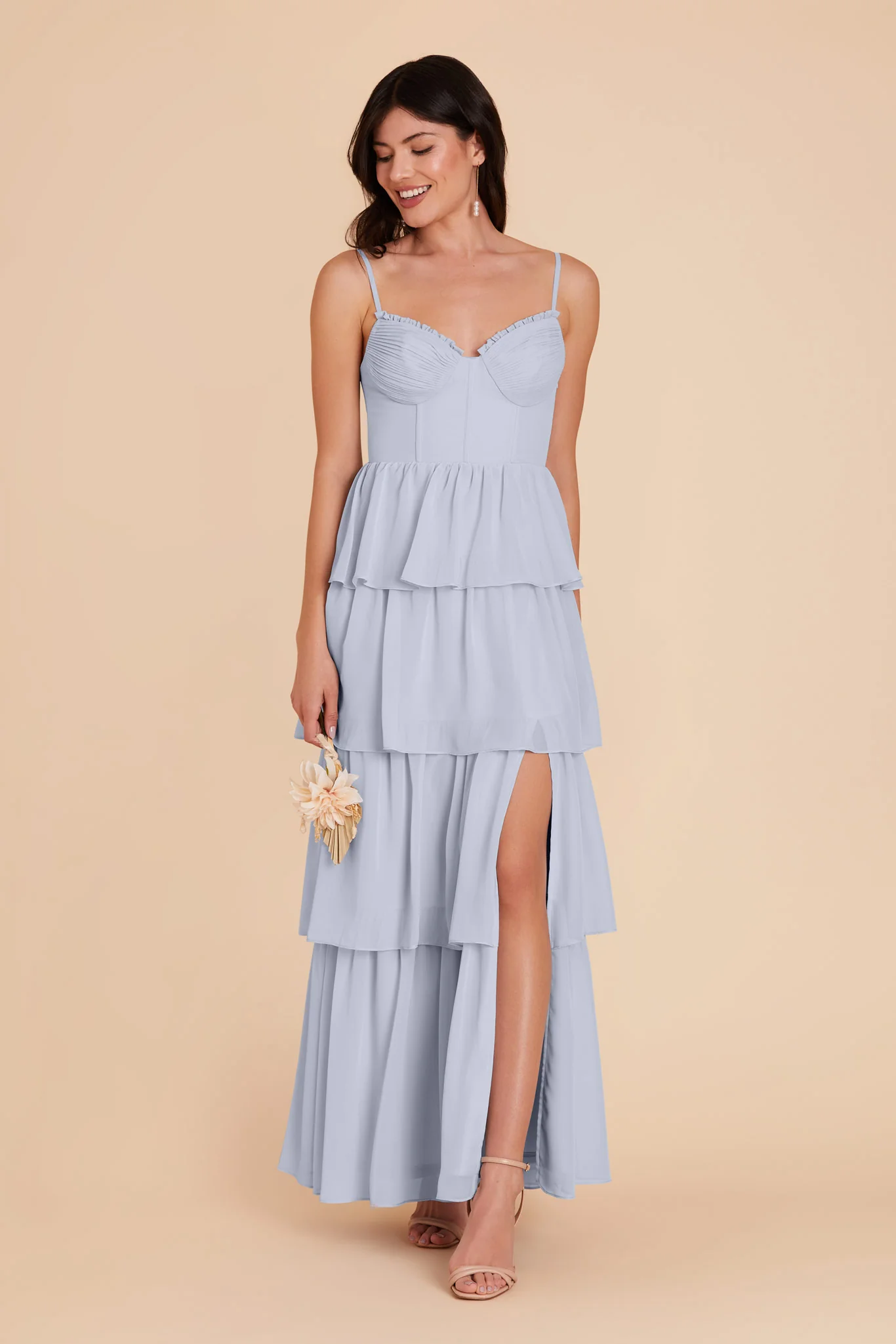 Lola Chiffon Dress - Ice Blue - Image 4