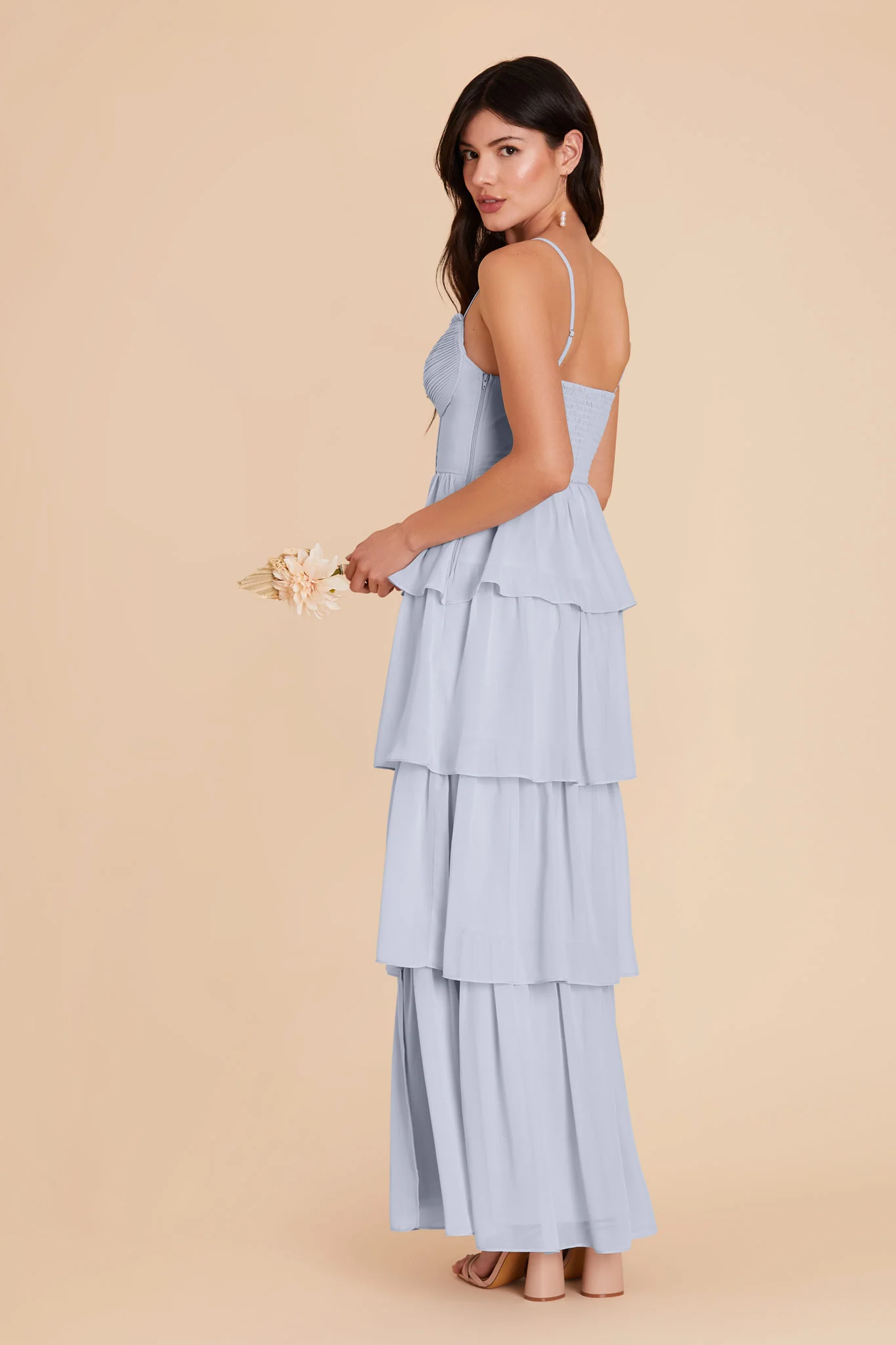 Lola Chiffon Dress - Ice Blue - Image 5