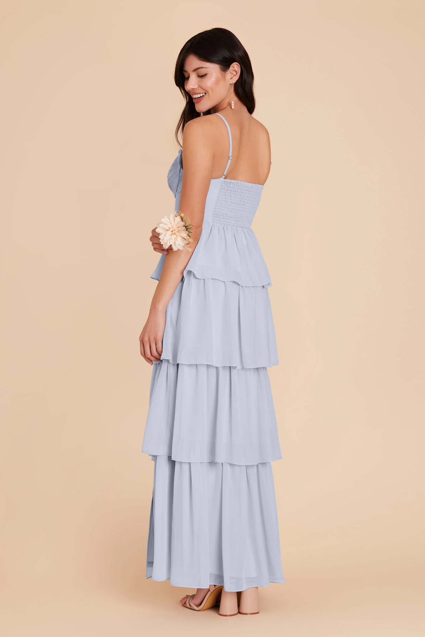 Lola Chiffon Dress - Ice Blue - Image 6