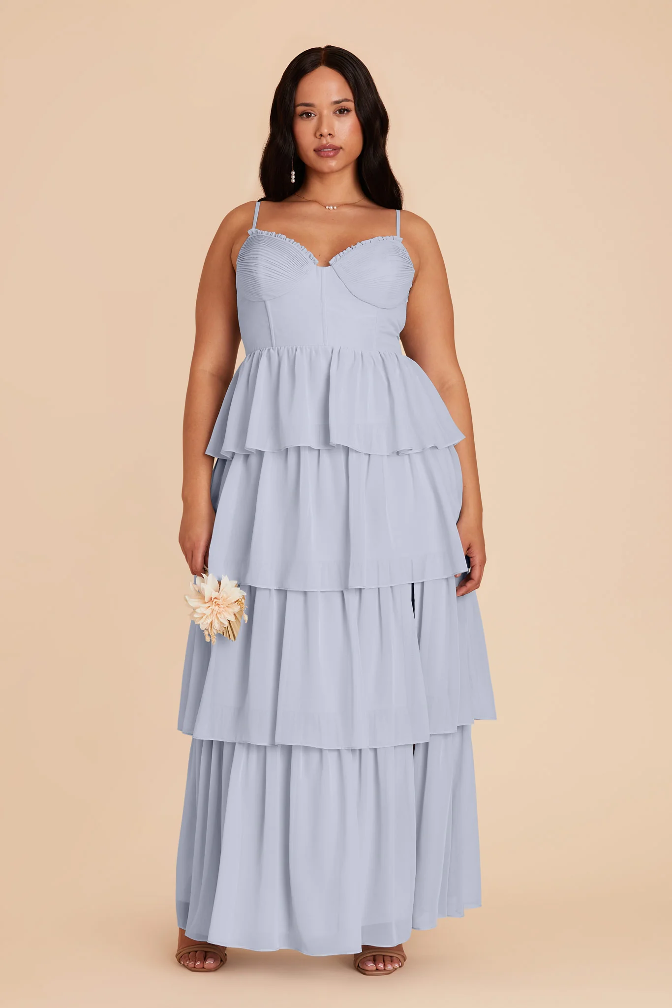 Lola Chiffon Dress - Ice Blue - Image 7