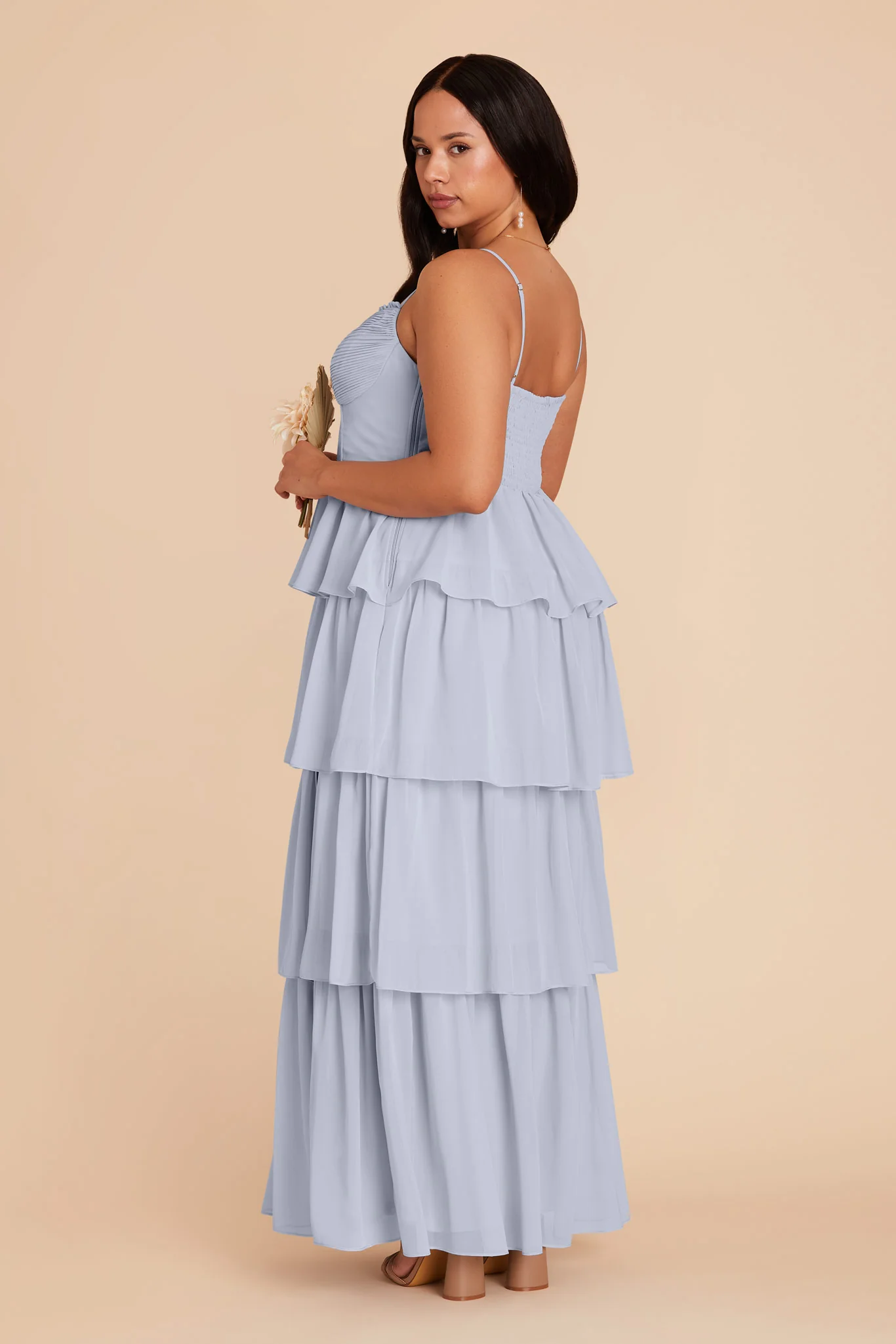 Lola Chiffon Dress - Ice Blue - Image 8