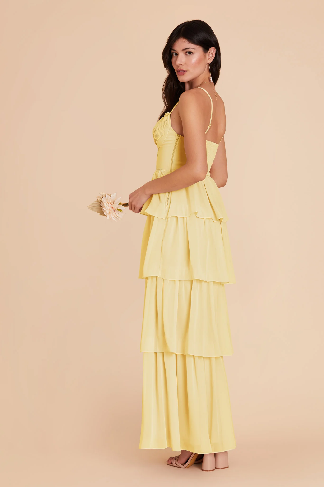 Lola Chiffon Dress - Lemon Sorbet - Image 5