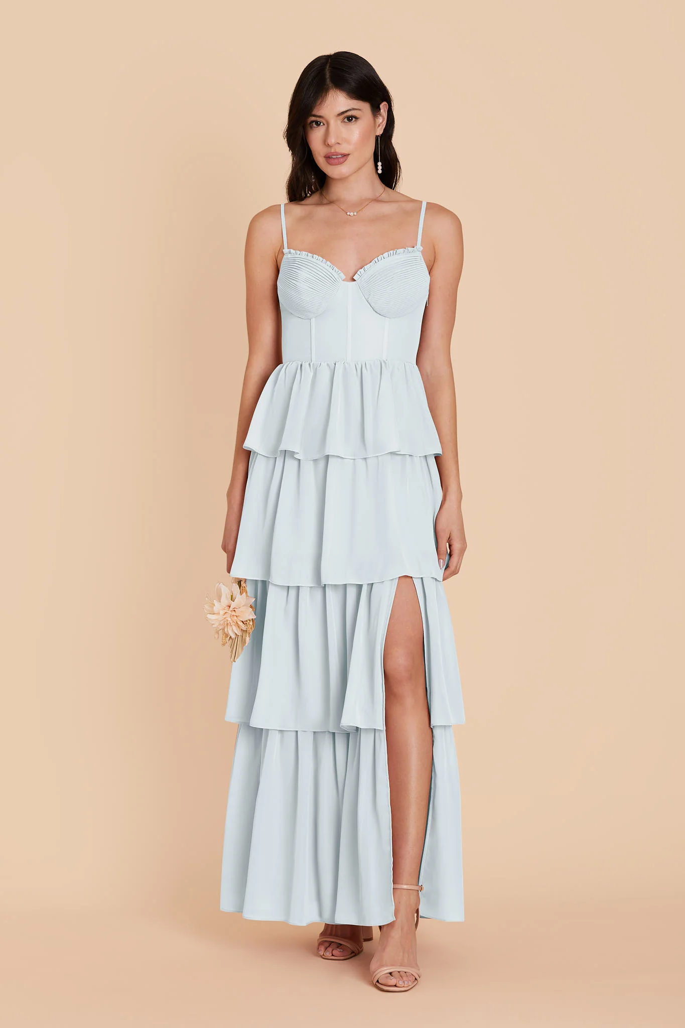 Lola Chiffon Dress - Mist Blue