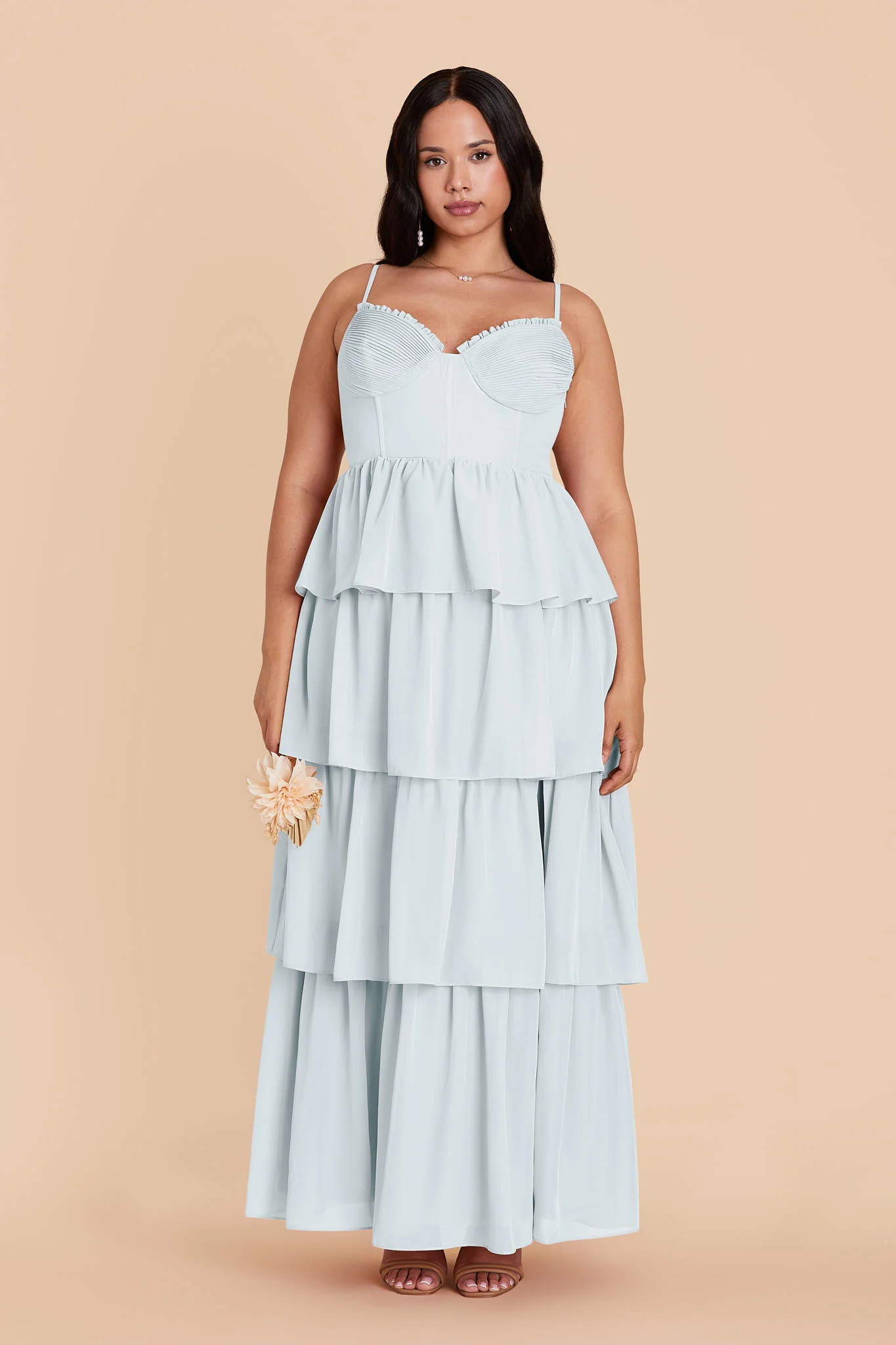 Lola Chiffon Dress - Mist Blue - Image 2