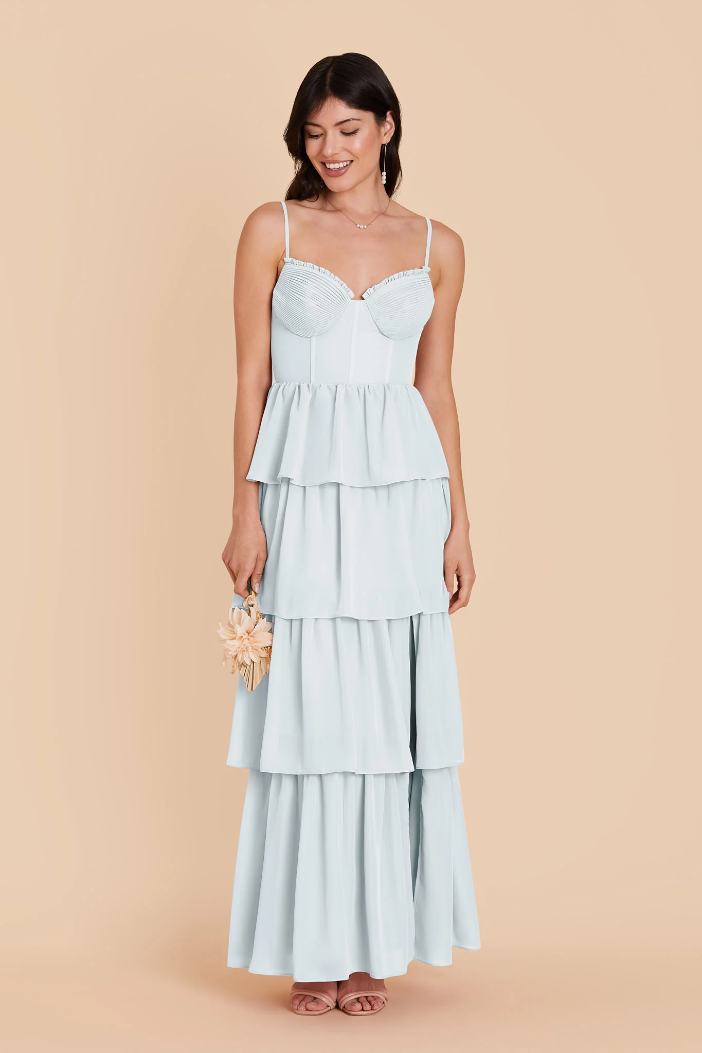 Lola Chiffon Dress - Mist Blue - Image 3