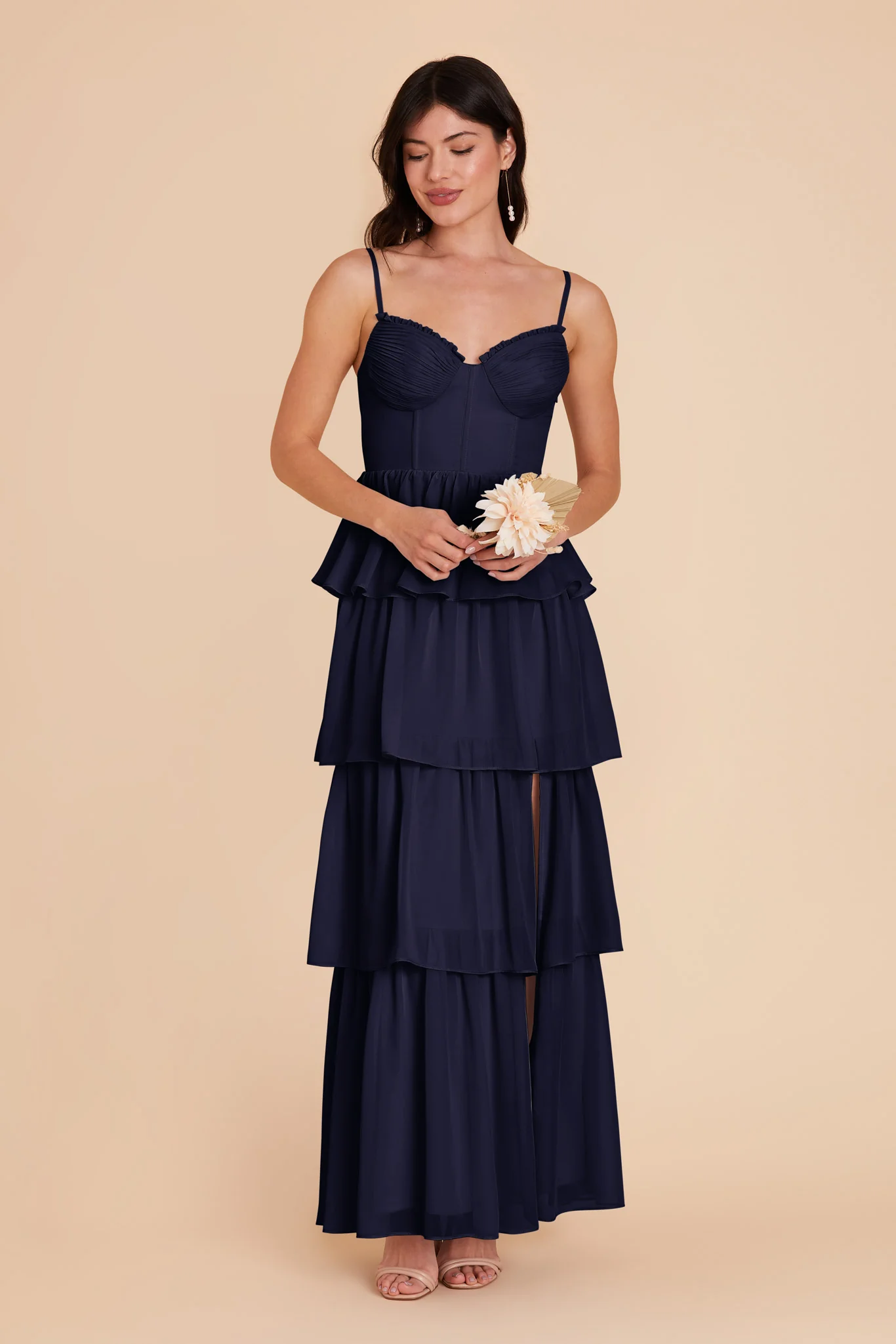 Lola Chiffon Dress - Navy - Image 3