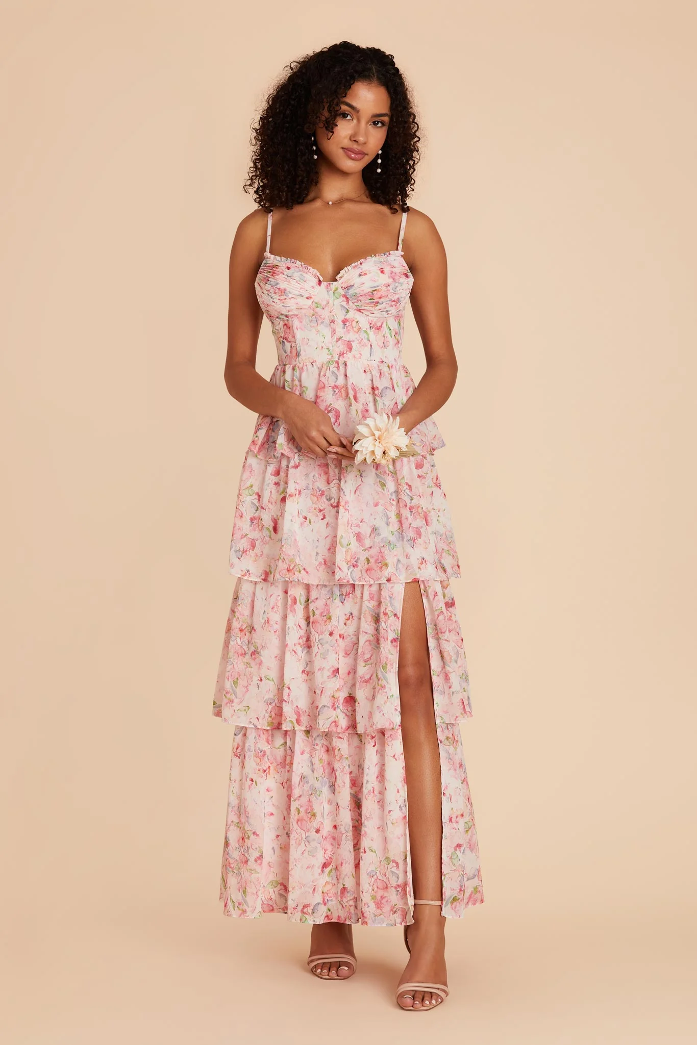 Lola Chiffon Dress - Pink Falling Petals - Image 2