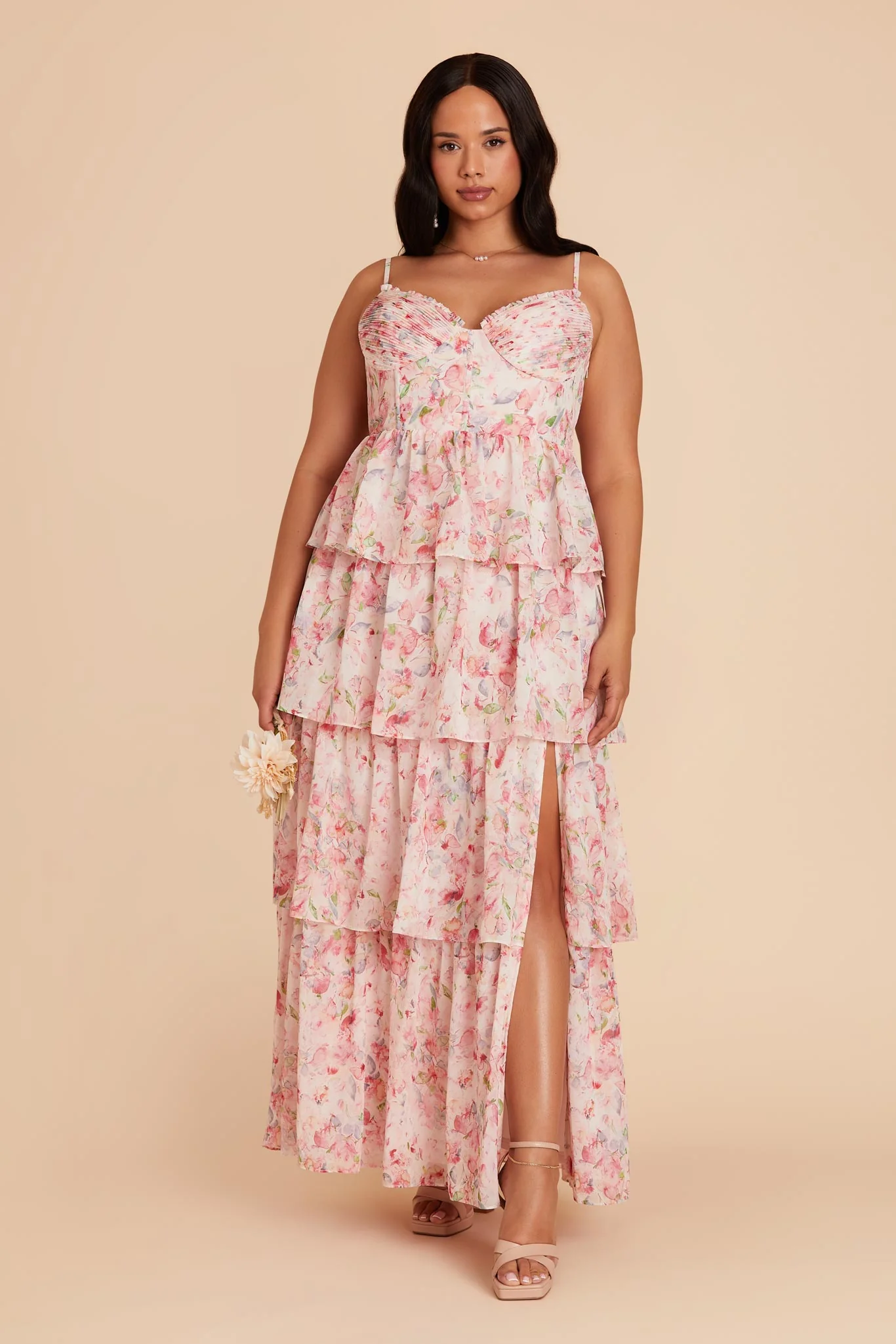 Lola Chiffon Dress - Pink Falling Petals - Image 6