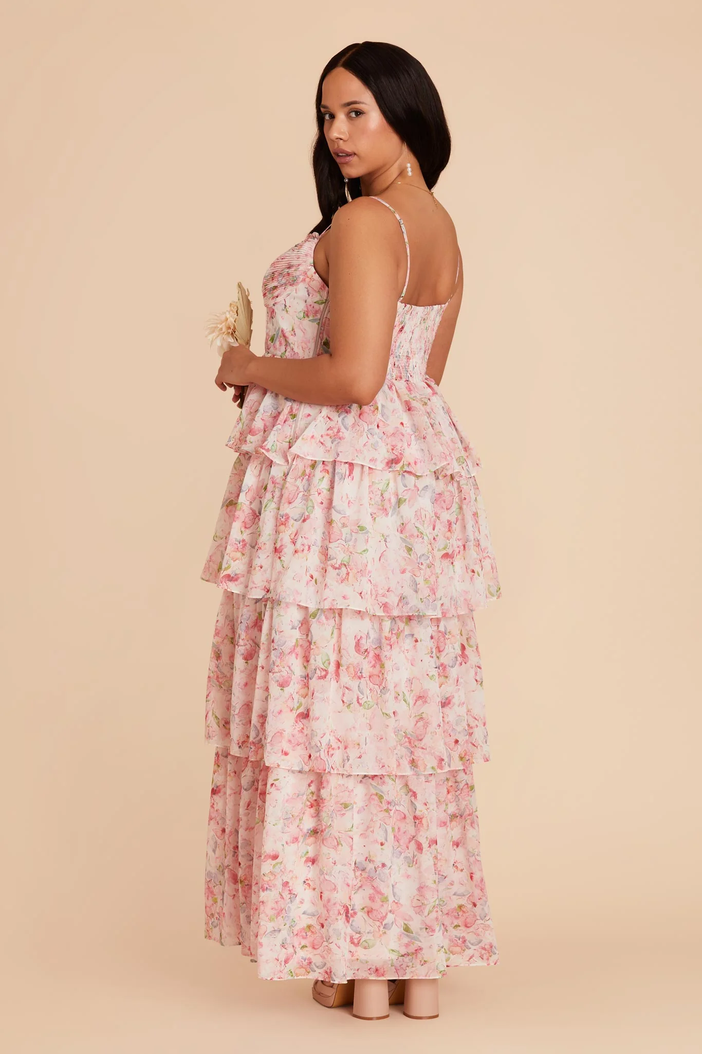 Lola Chiffon Dress - Pink Falling Petals - Image 8