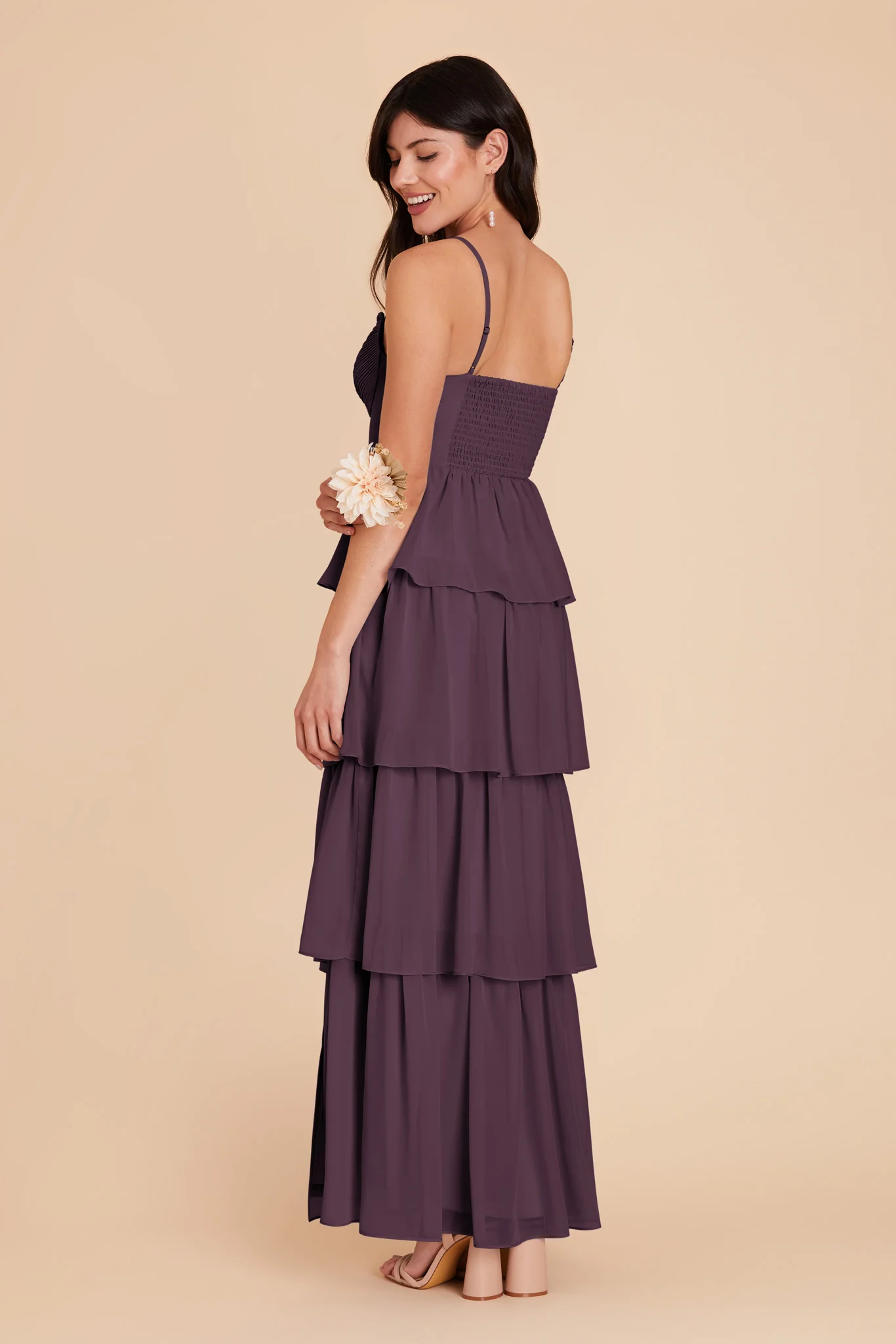 Lola Chiffon Dress - Plum - Image 5