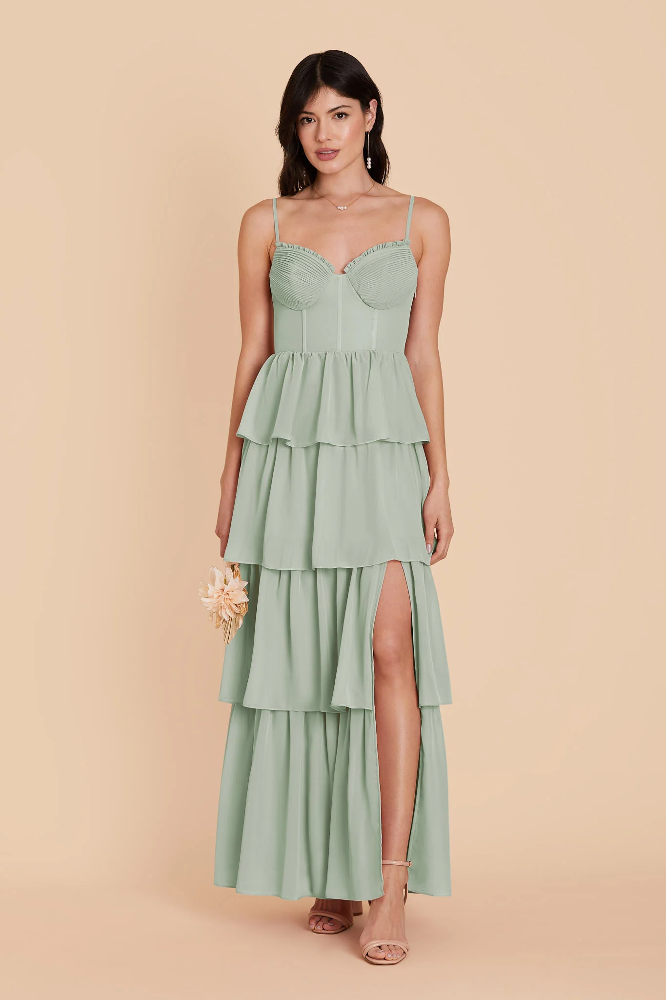 Lola Chiffon Dress - Sage - Image 3