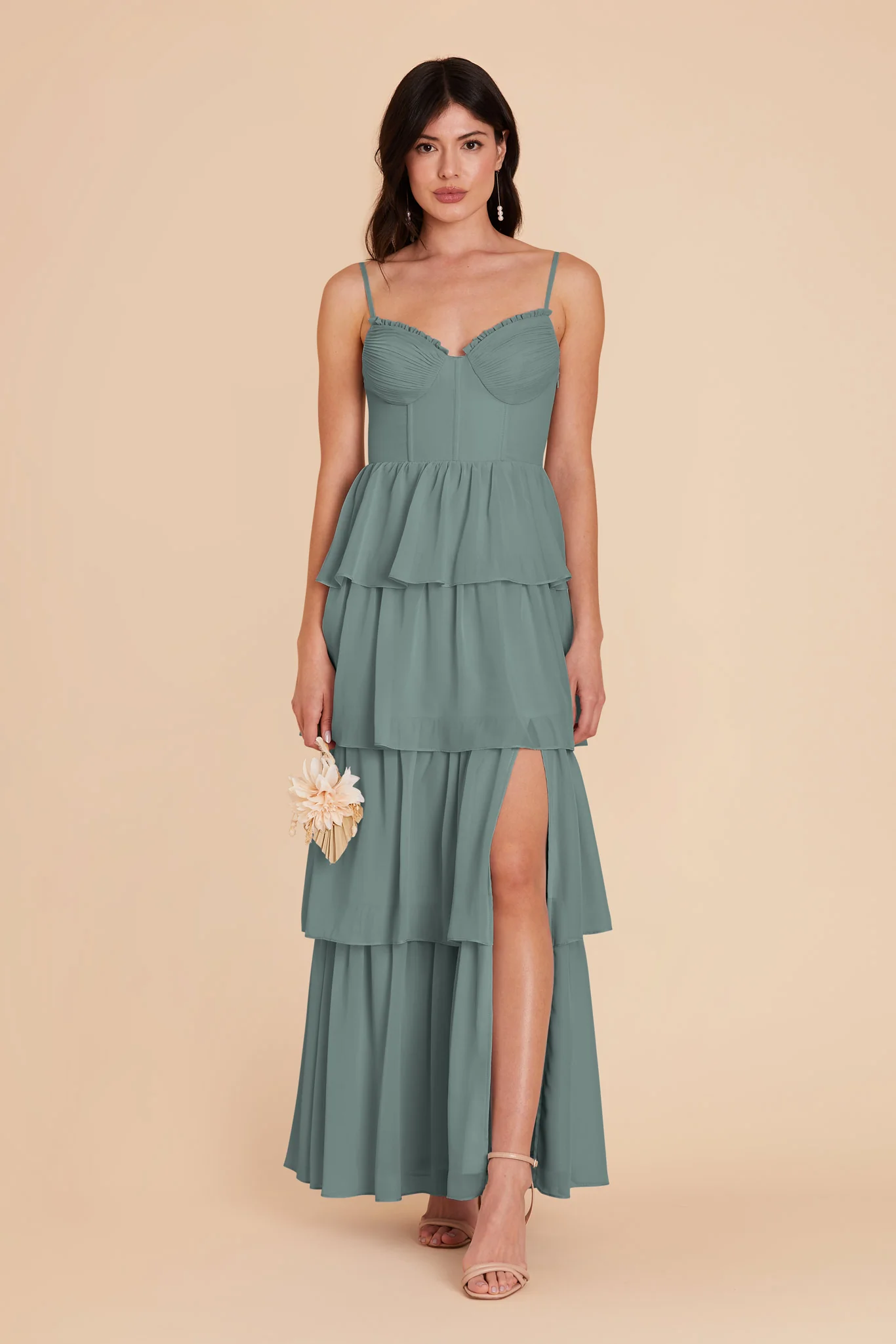 Lola Chiffon Dress - Sea Glass