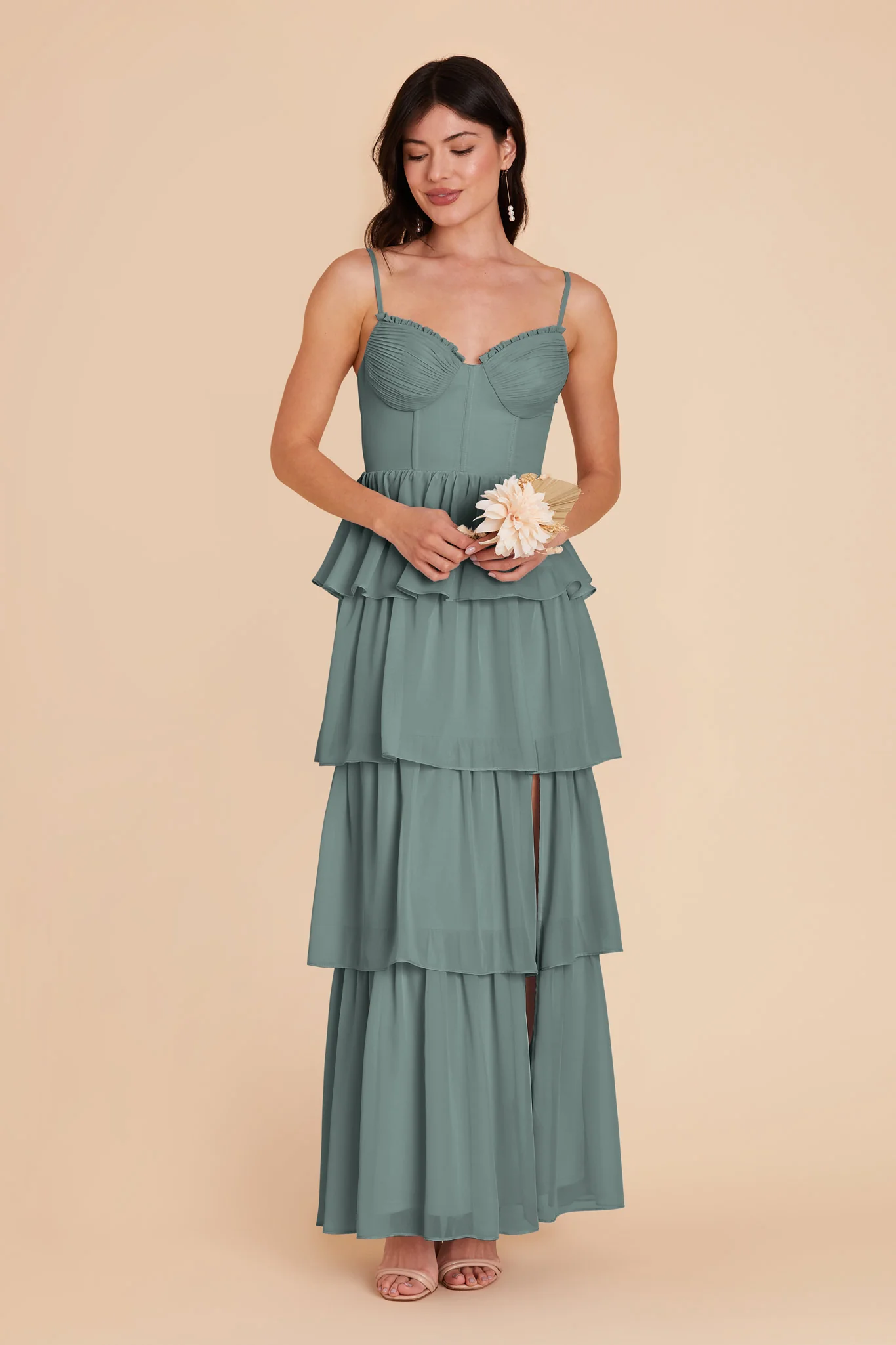 Lola Chiffon Dress - Sea Glass - Image 4