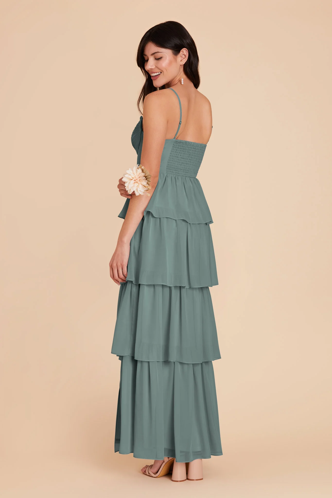 Lola Chiffon Dress - Sea Glass - Image 5