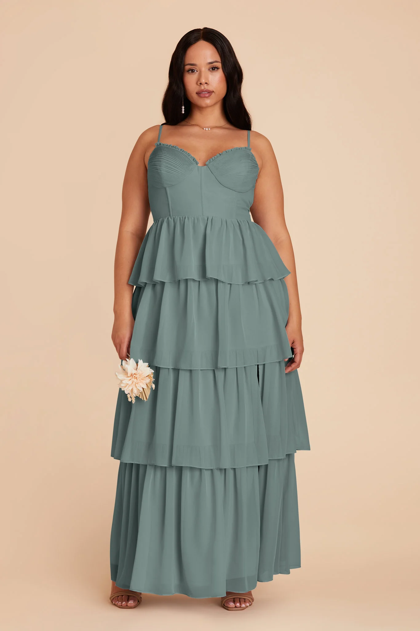 Lola Chiffon Dress - Sea Glass - Image 7