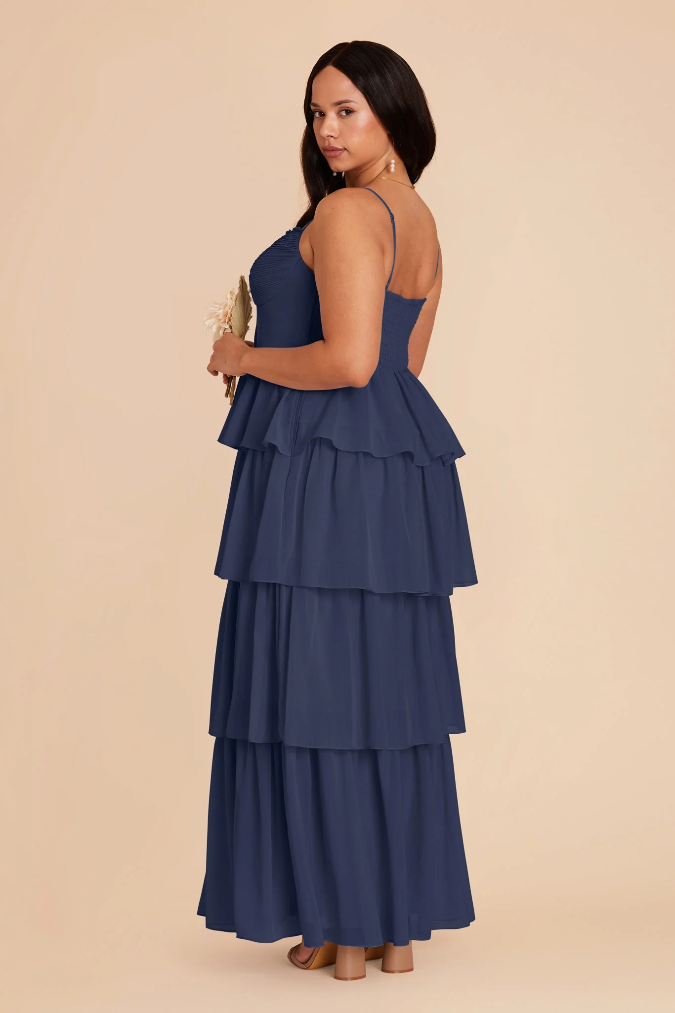 Lola Chiffon Dress - Slate Blue - Image 8