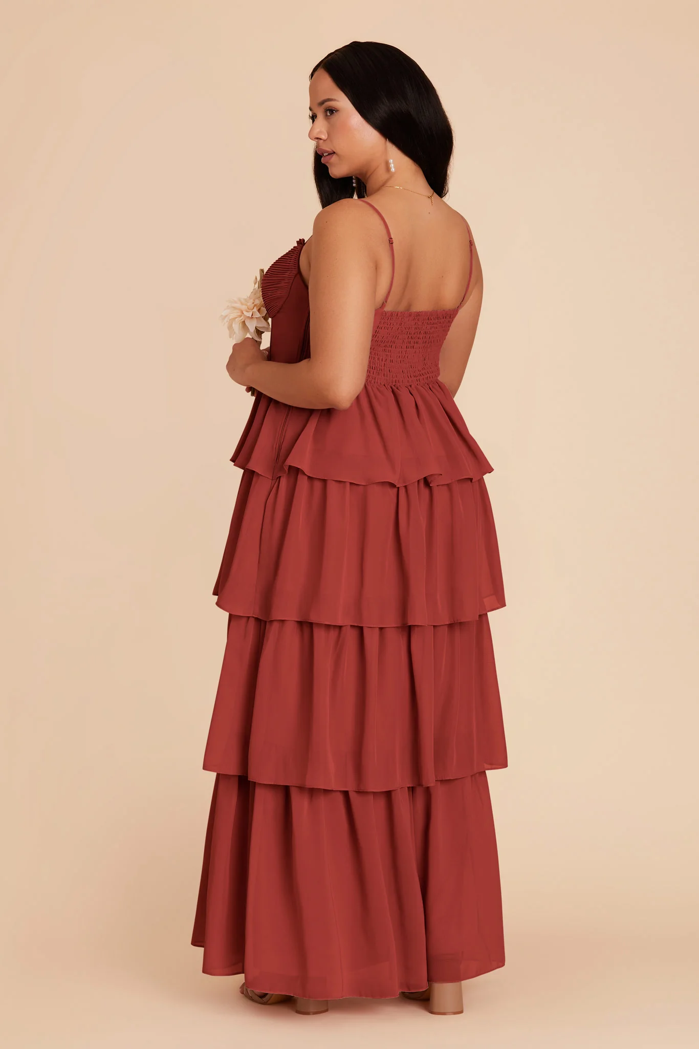 Lola Chiffon Dress - Spice - Image 8