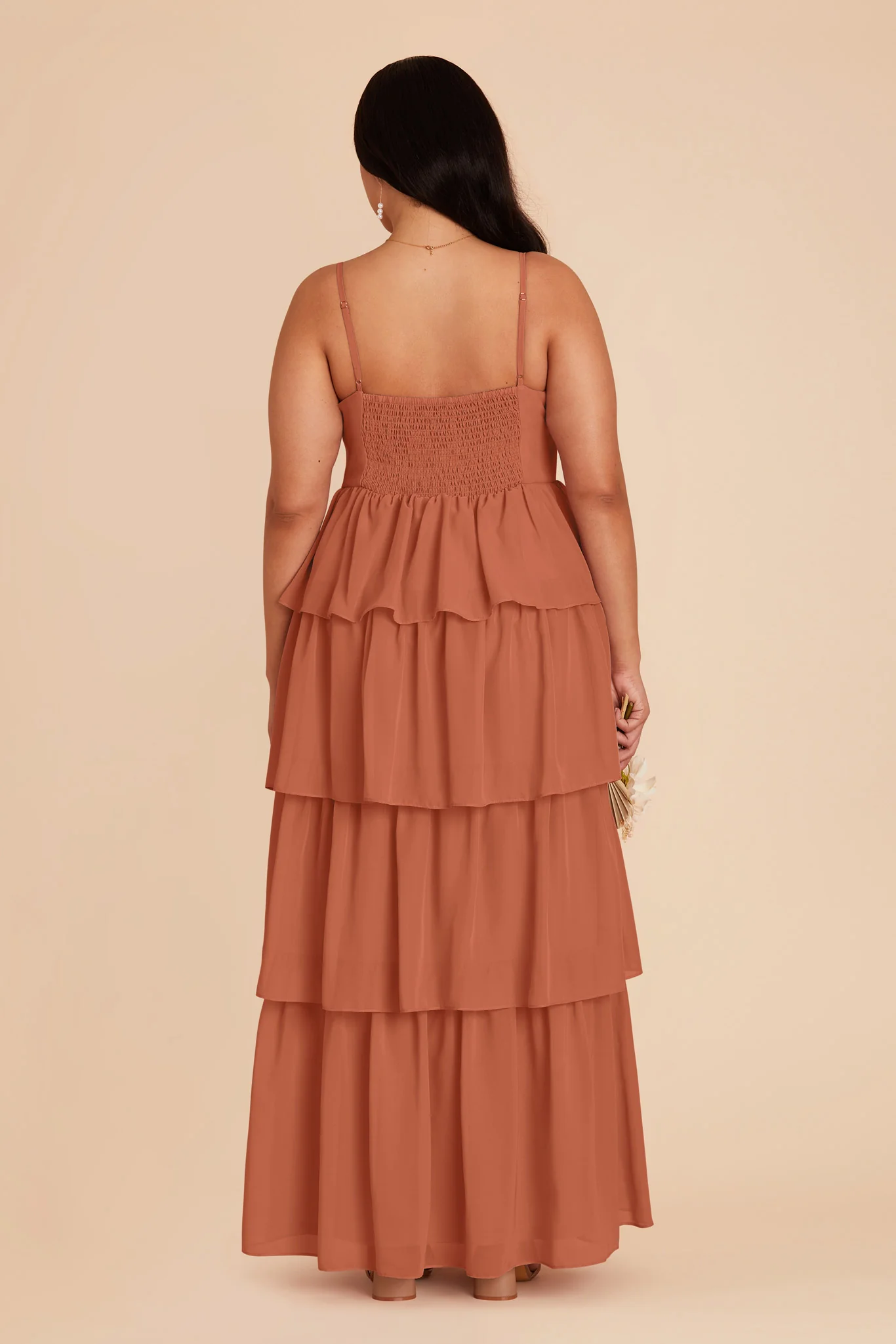 Lola Chiffon Dress - Terracotta - Image 9