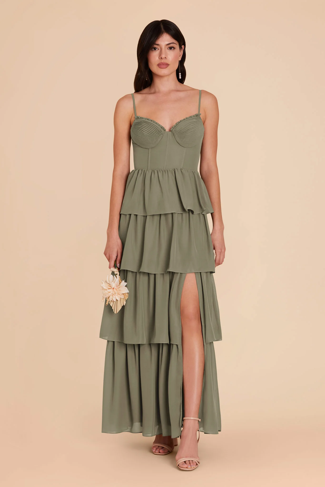 Lola Chiffon Dress - Thyme