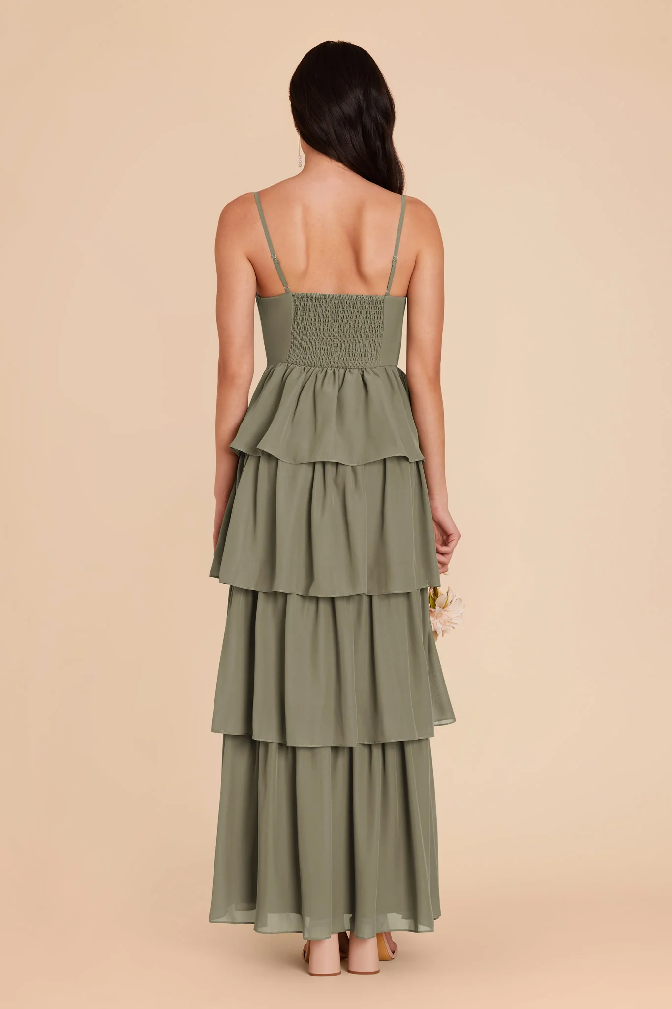 Lola Chiffon Dress - Thyme - Image 6