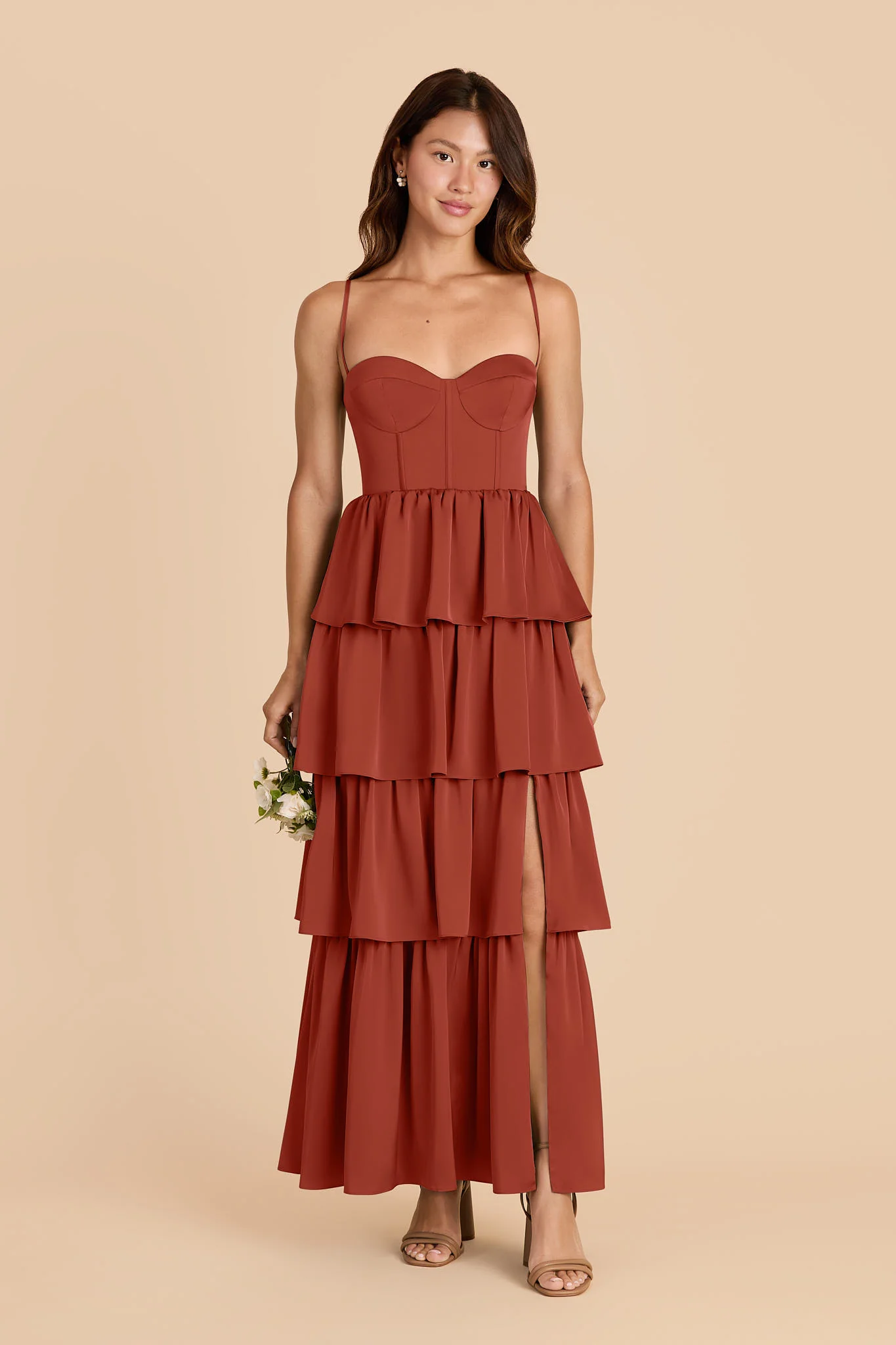 Lola Matte Satin Dress - Auburn
