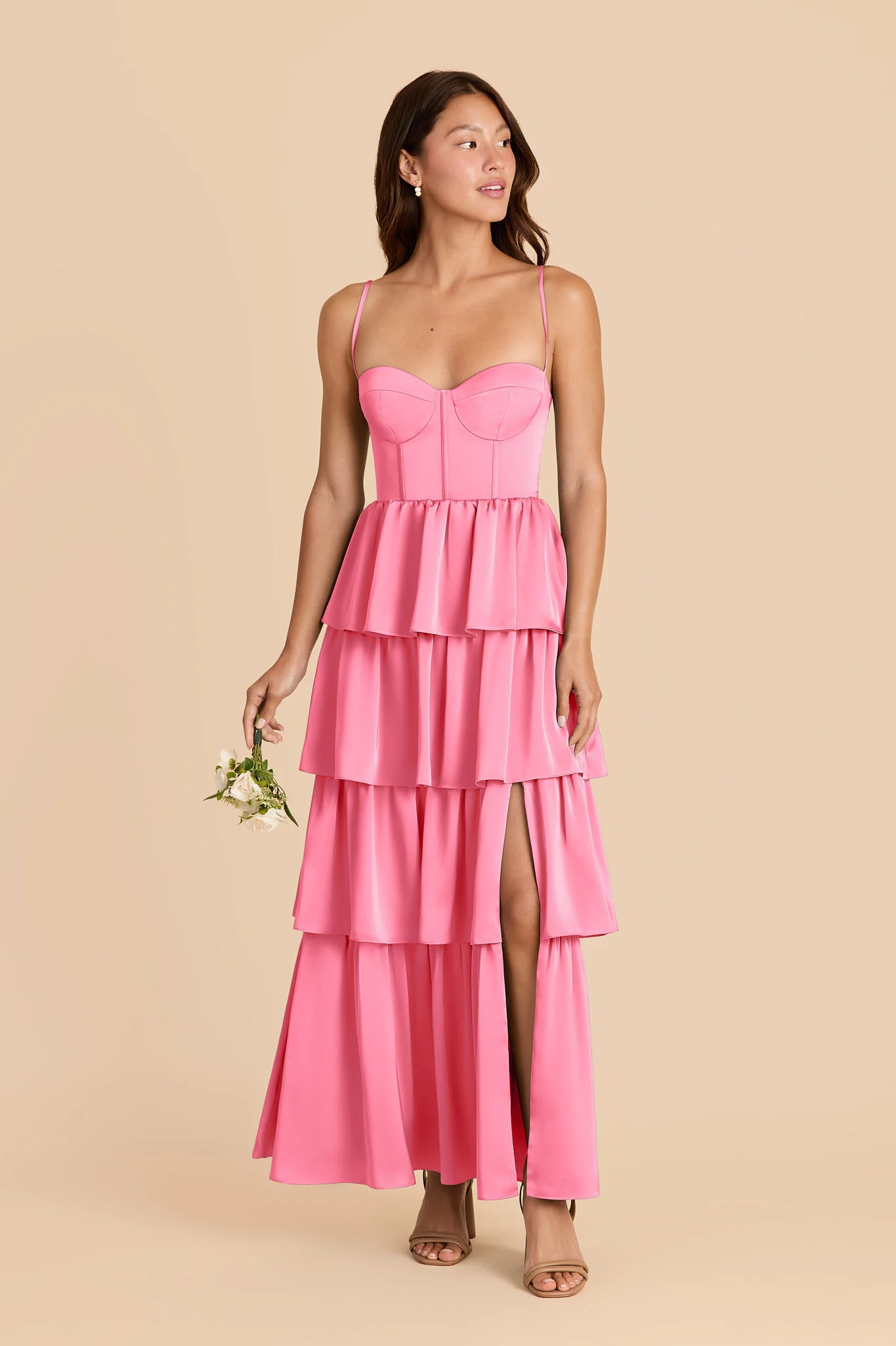 Lola Matte Satin Dress - Bon Bon Pink