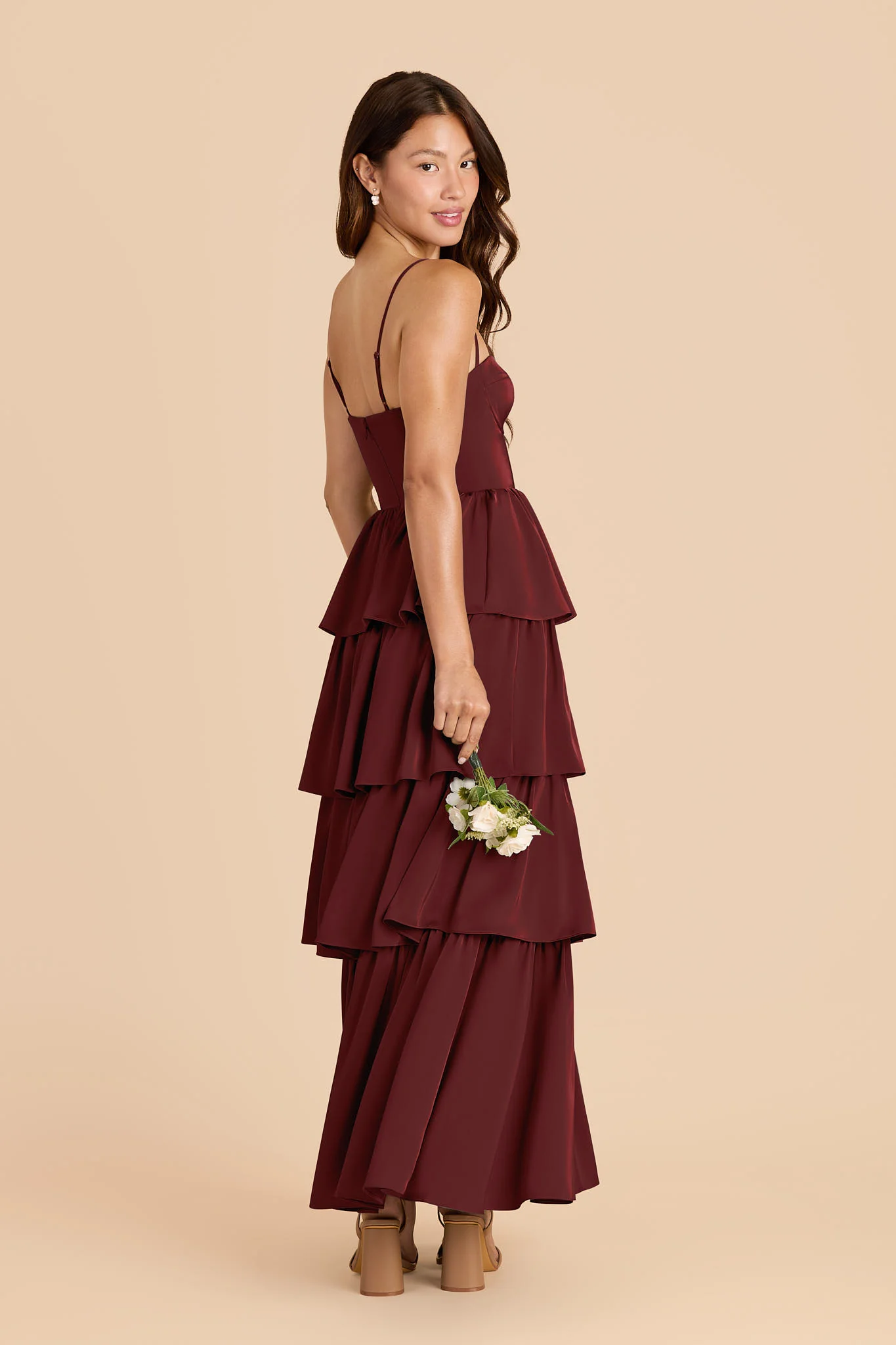 Lola Matte Satin Dress - Cabernet - Image 3