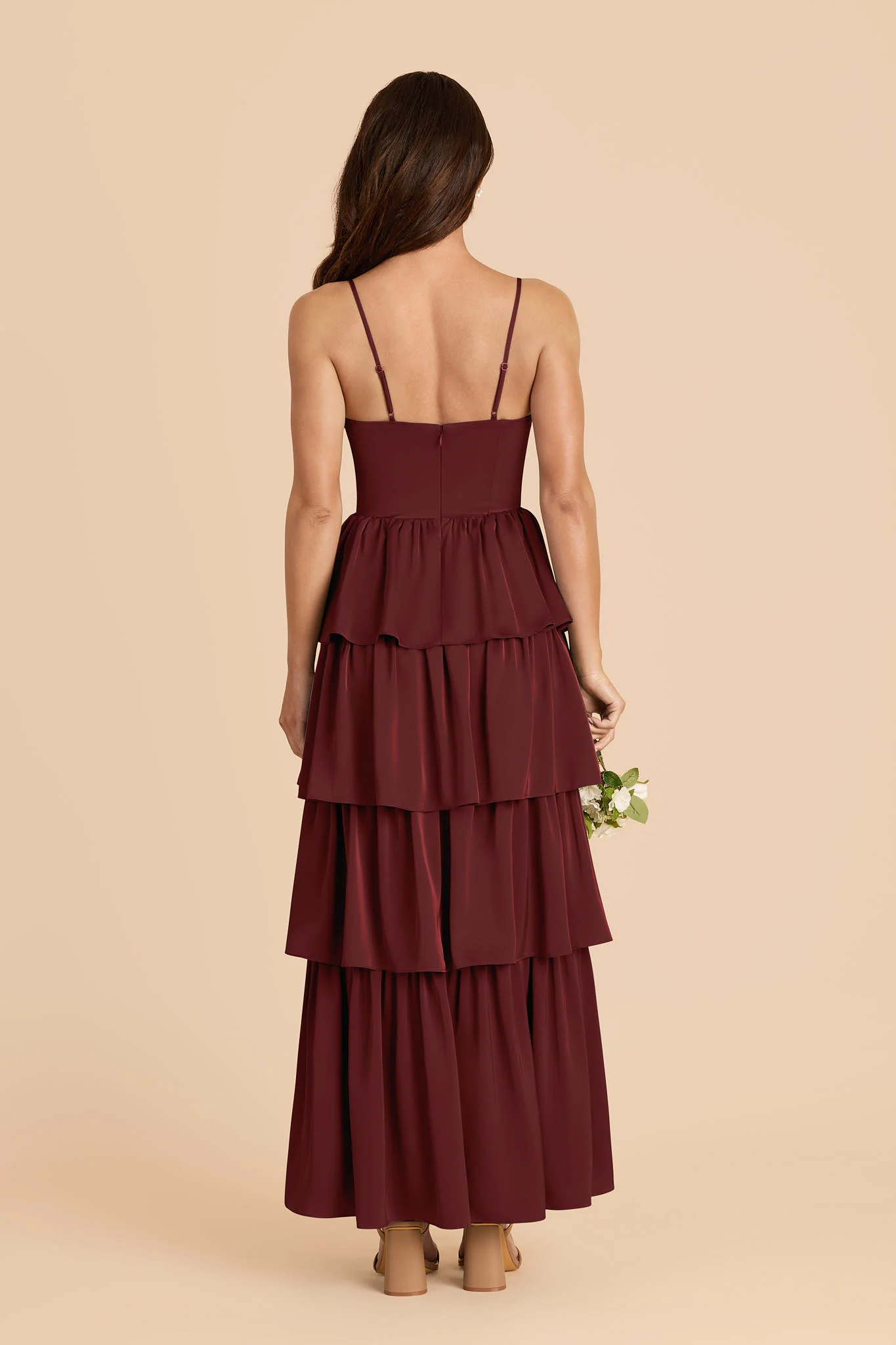 Lola Matte Satin Dress - Cabernet - Image 4