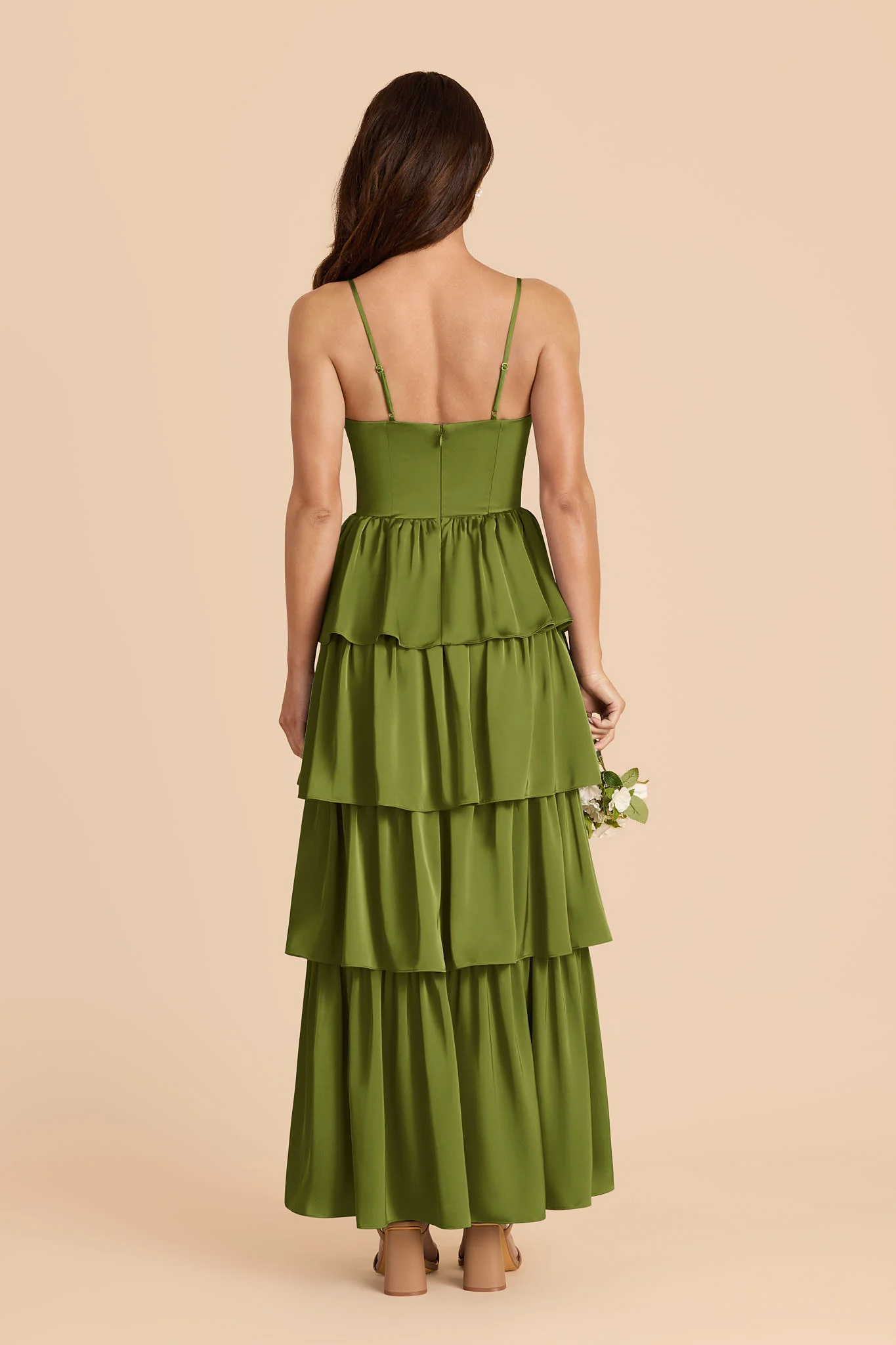 Lola Matte Satin Dress - Cactus - Image 3