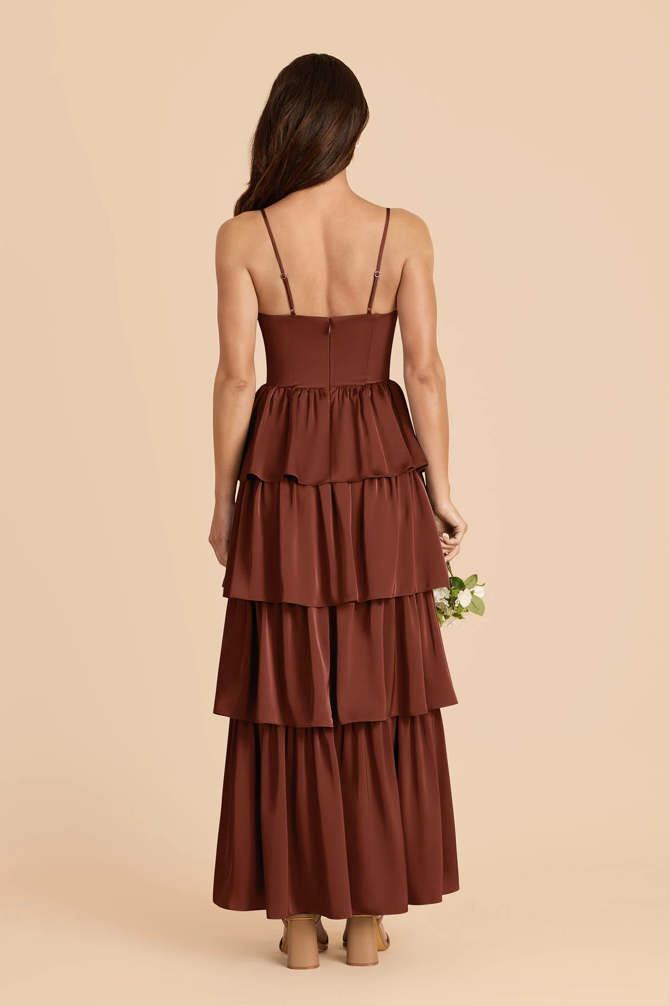 Lola Matte Satin Dress - Cognac - Image 5
