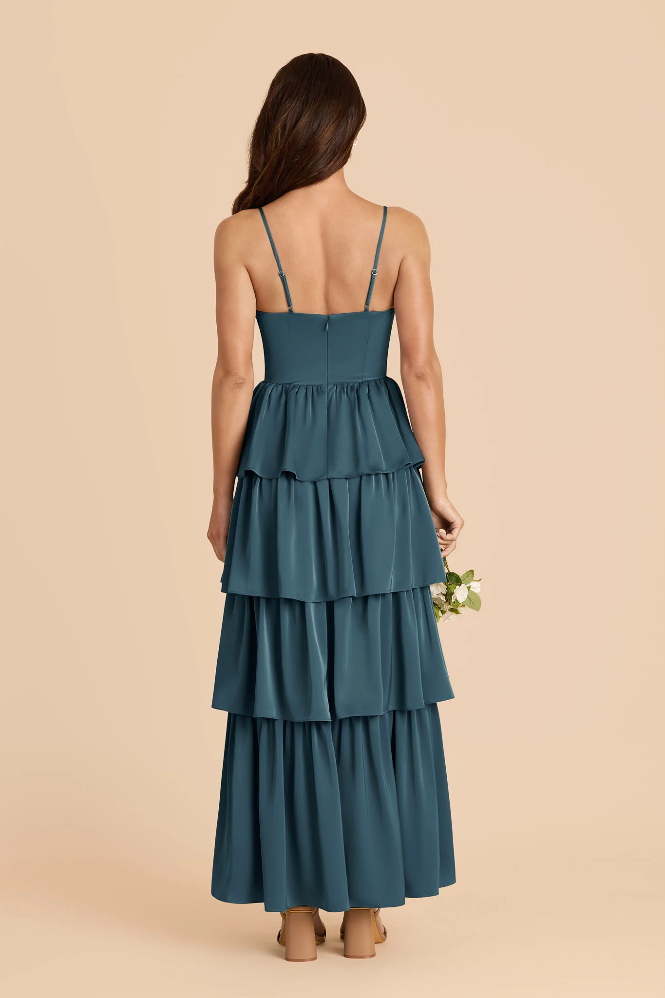 Lola Matte Satin Dress - Dark Teal - Image 4