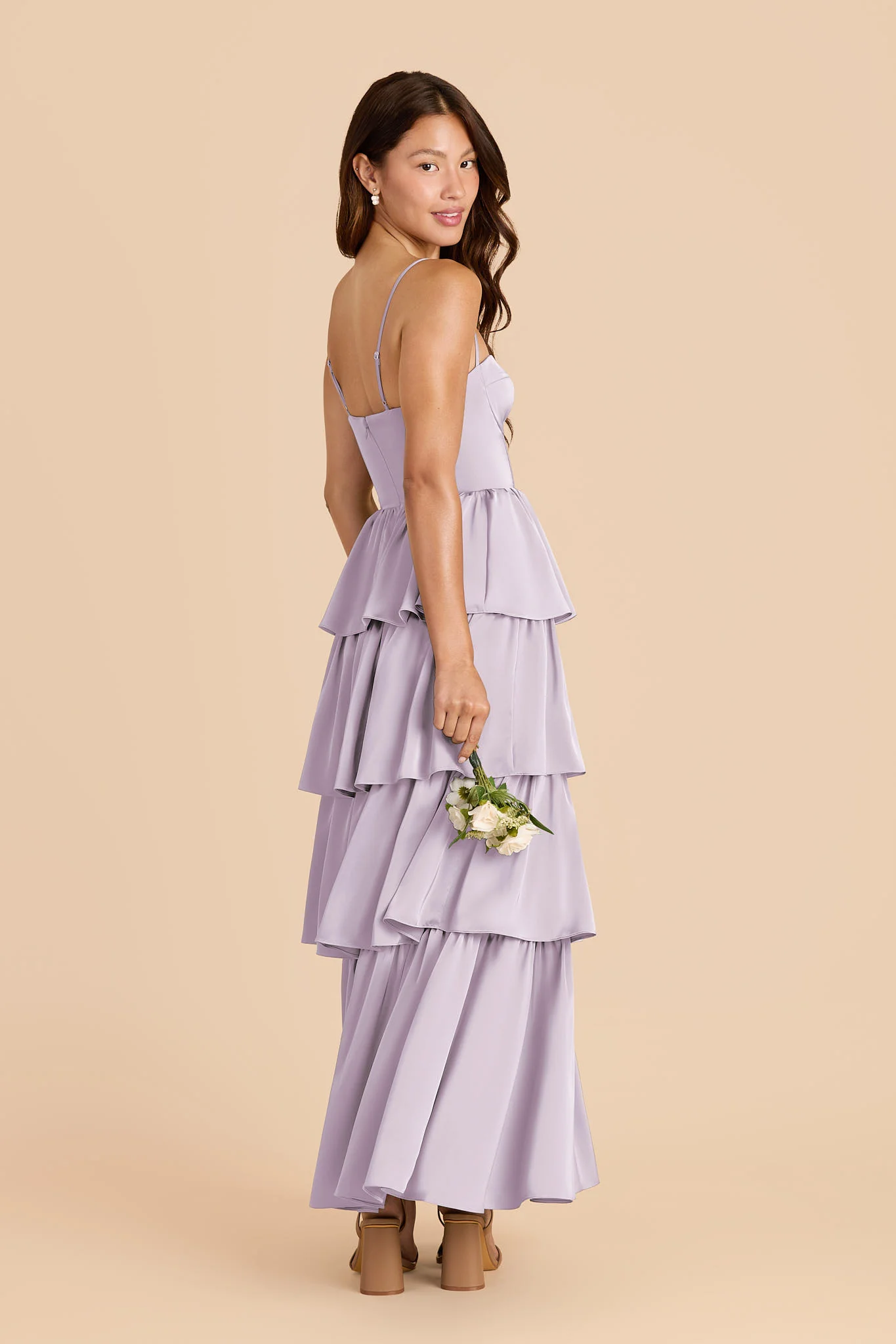 Lola Matte Satin Dress - Dusty Lilac - Image 3