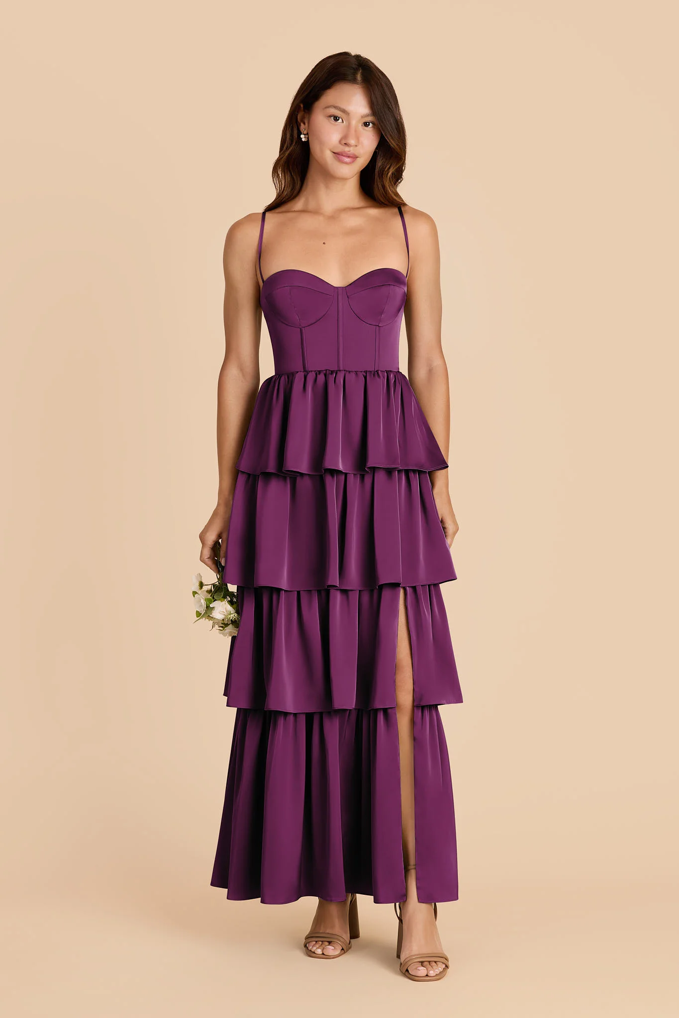 Lola Matte Satin Dress - Fig