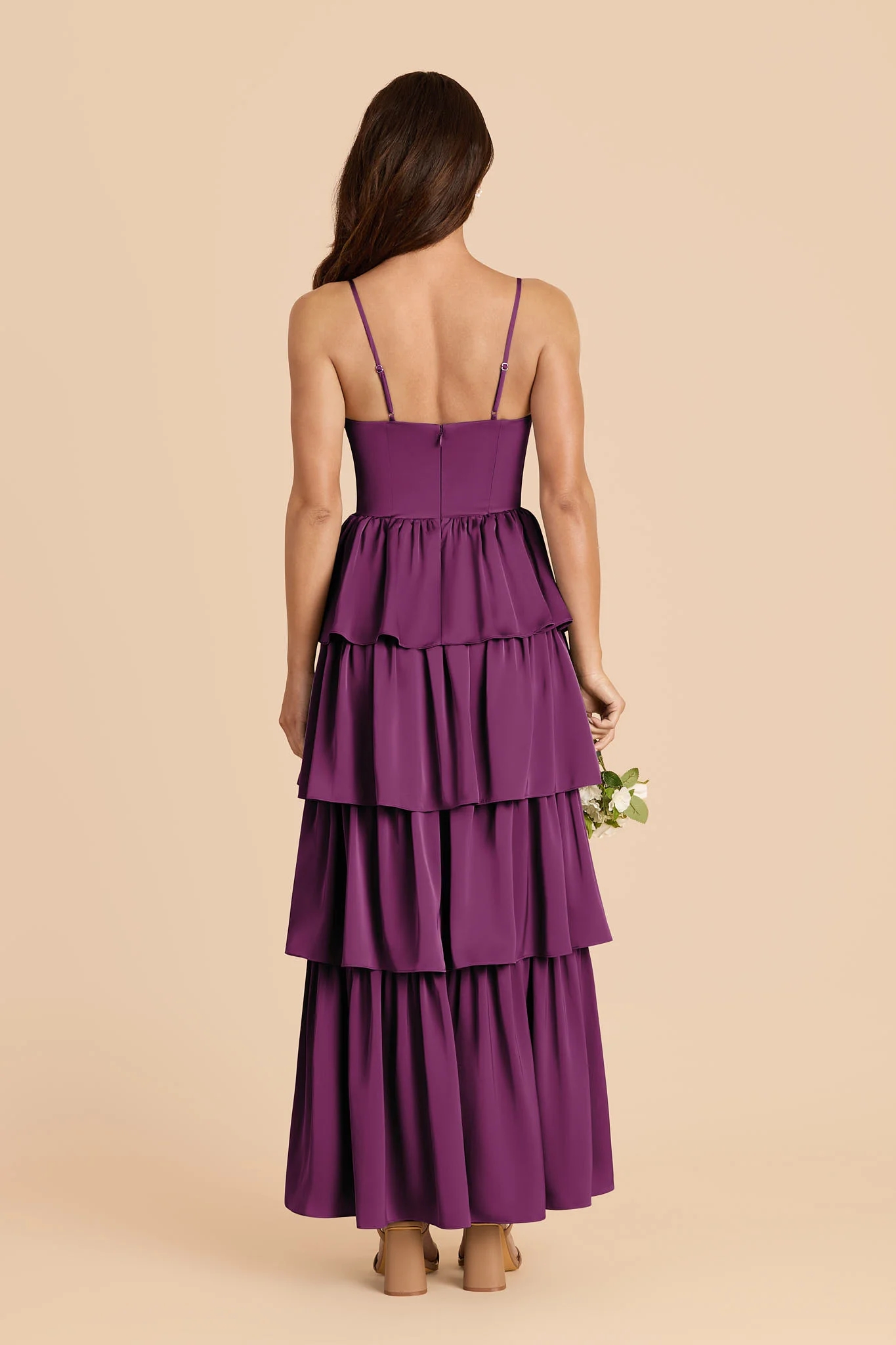 Lola Matte Satin Dress - Fig - Image 4