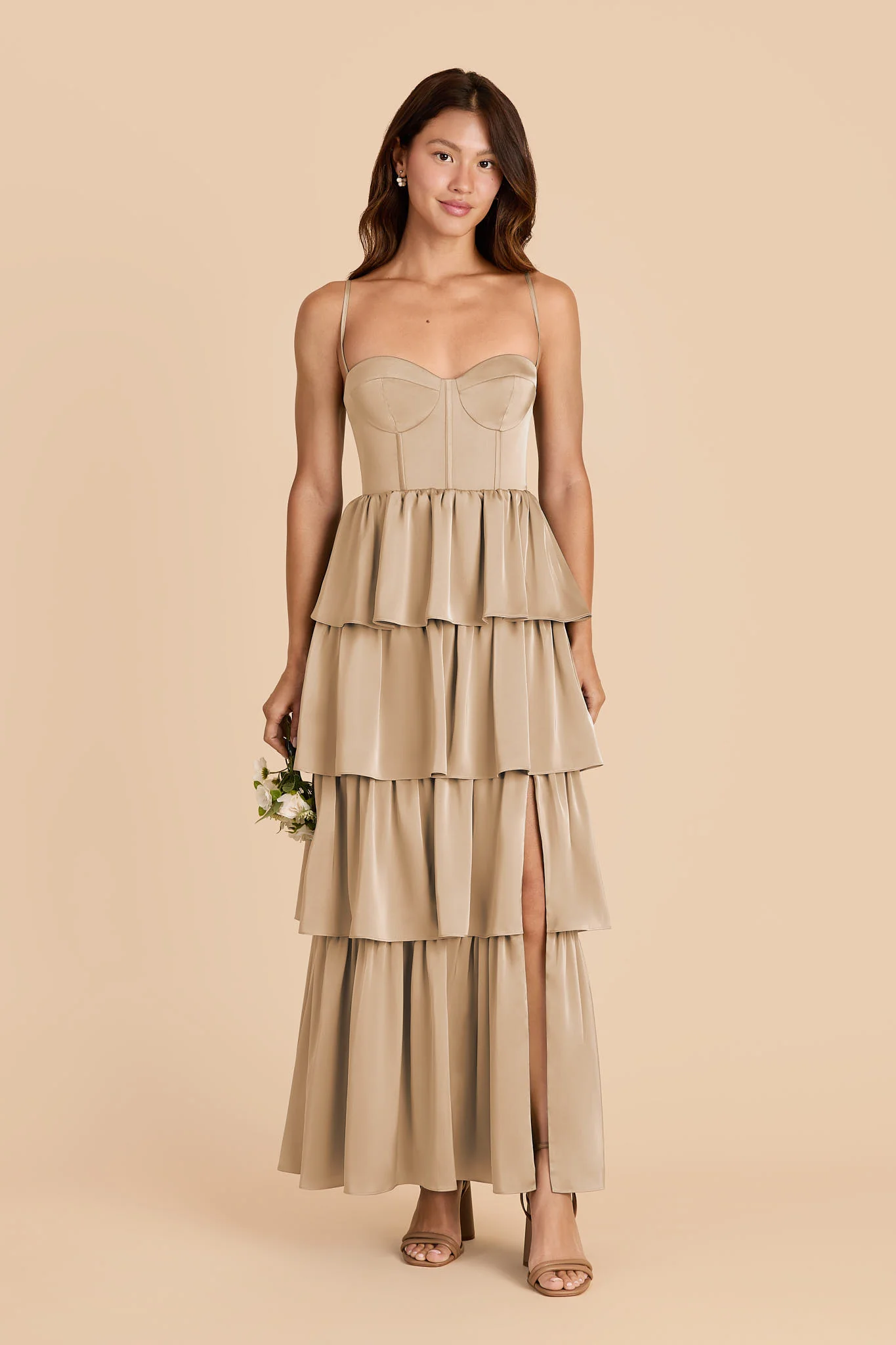 Lola Matte Satin Dress - Gold