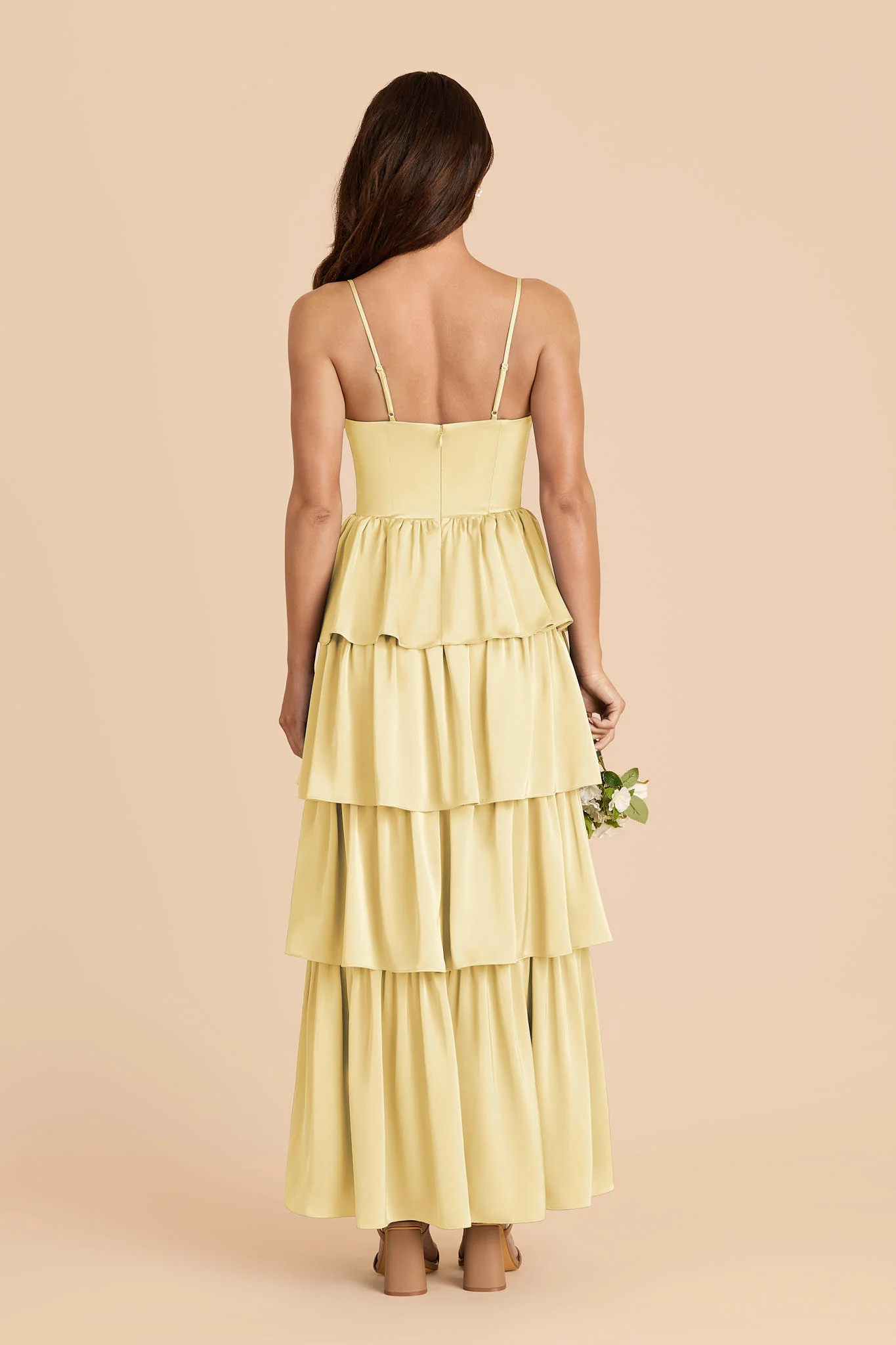 Lola Matte Satin Dress - Lemon Sorbet - Image 4