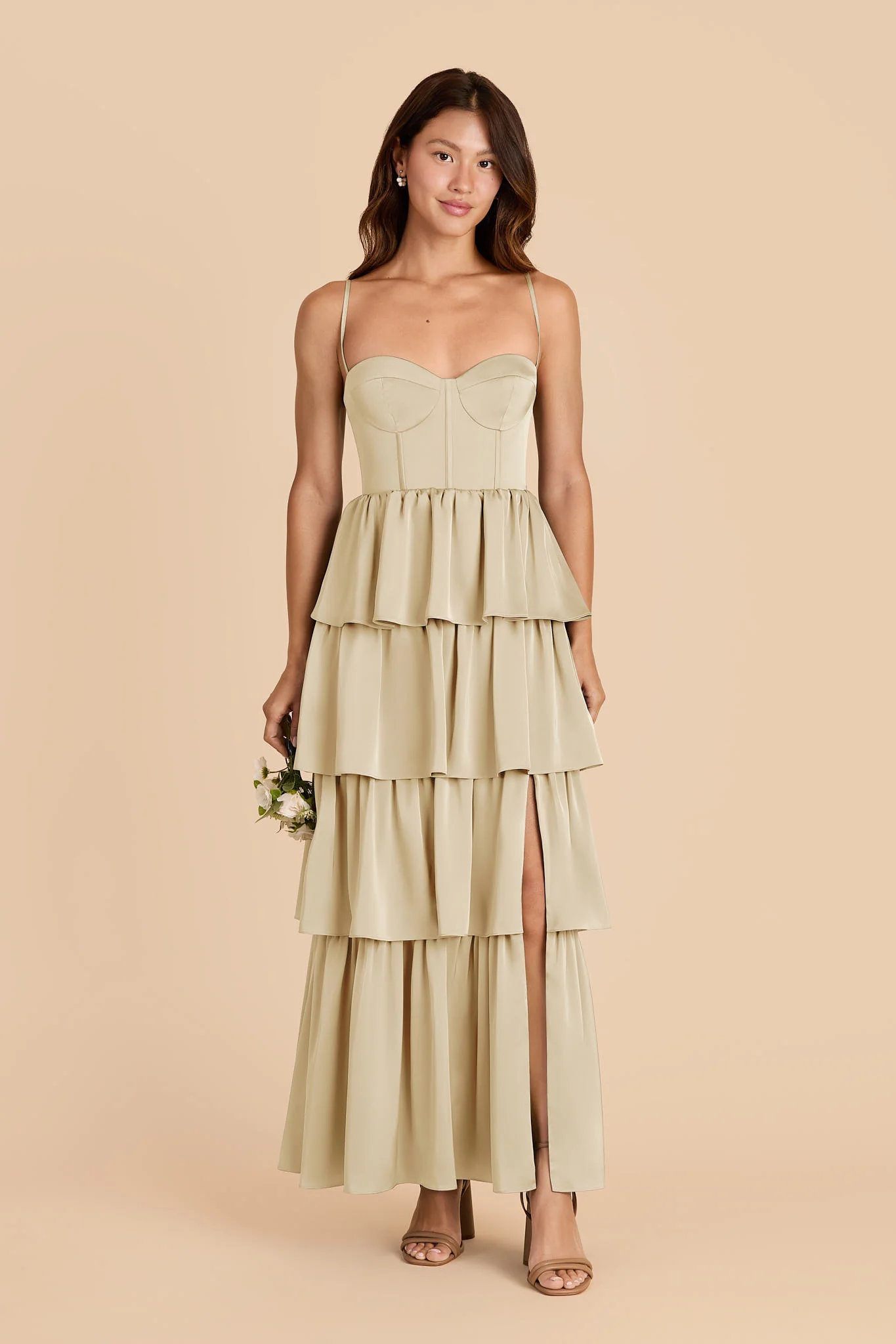 Lola Matte Satin Dress - Prosecco - Image 2
